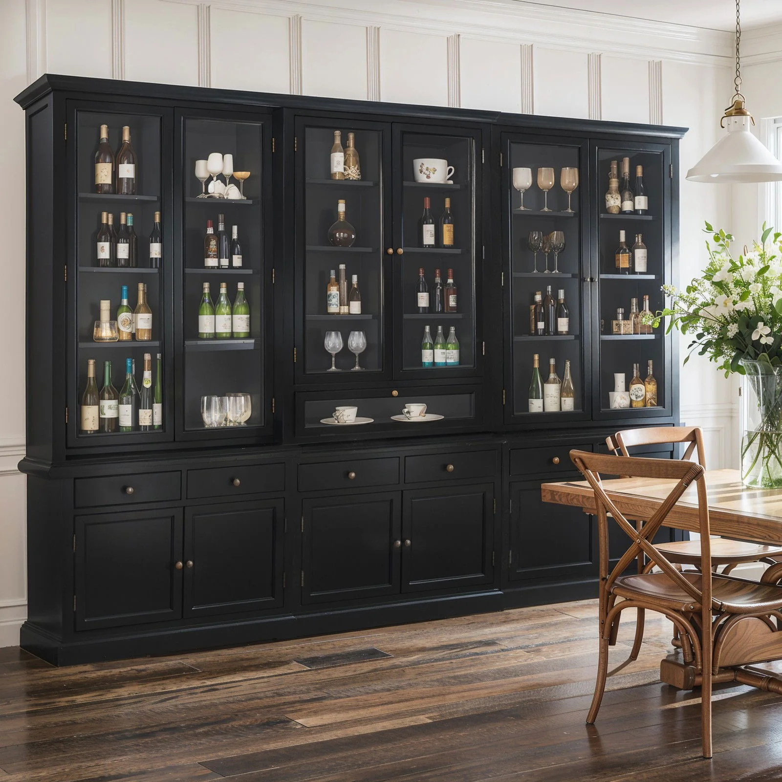 Hamptons Halifax Glass Door Hutch Modular Display Buffet Cabinet Bookcase Cupboard - Image 31
