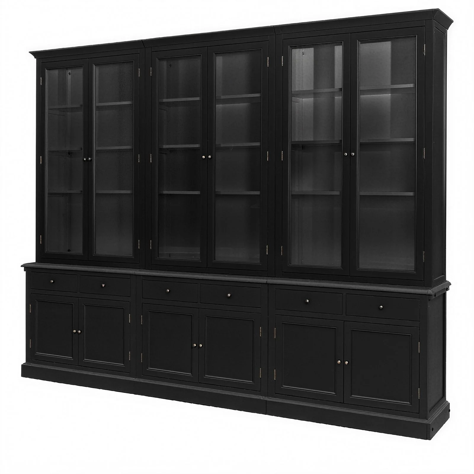 Hamptons Halifax Glass Door Hutch Modular Display Buffet Cabinet Bookcase Cupboard - Image 35