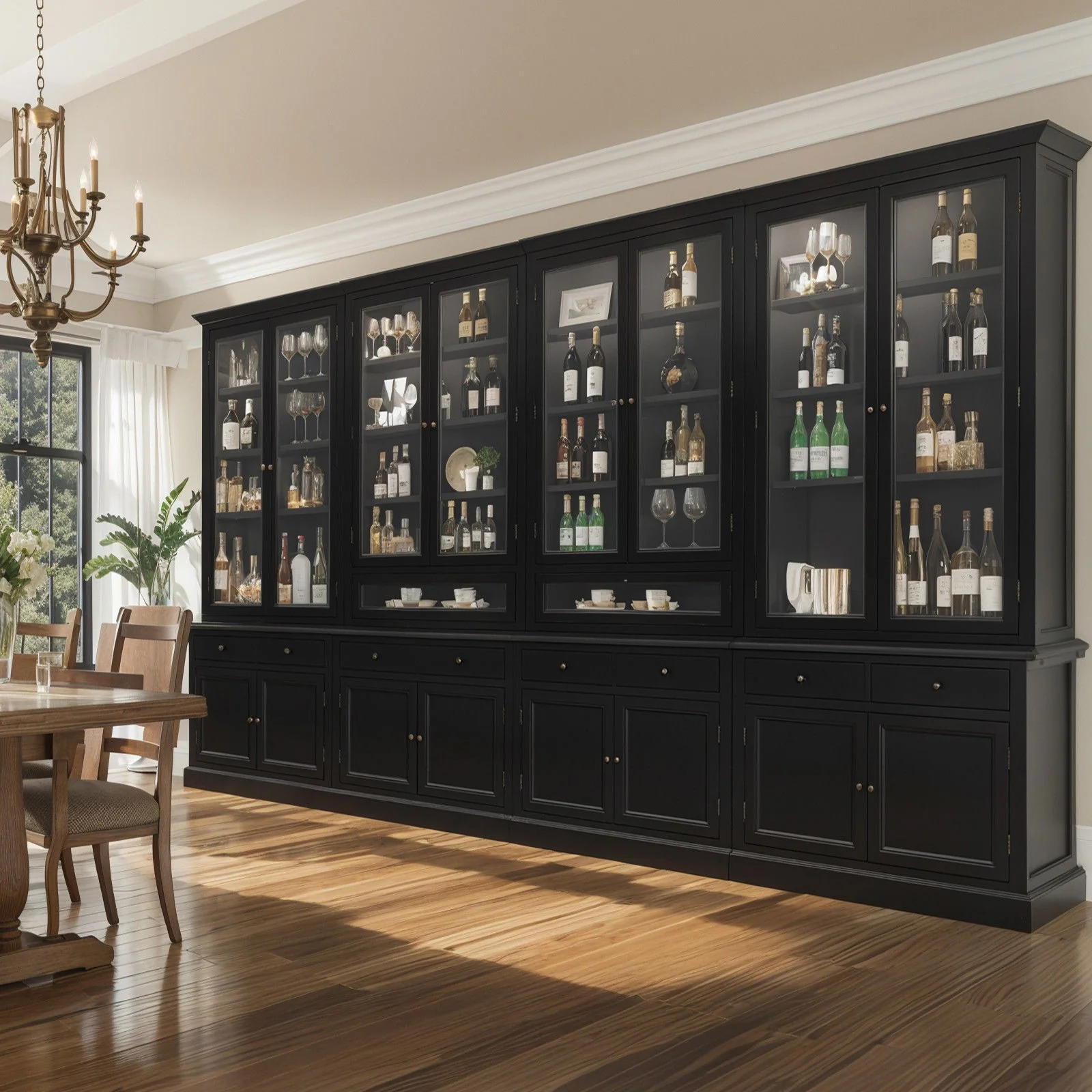 Hamptons Halifax Glass Door Hutch Modular Display Buffet Cabinet Bookcase Cupboard - Image 37