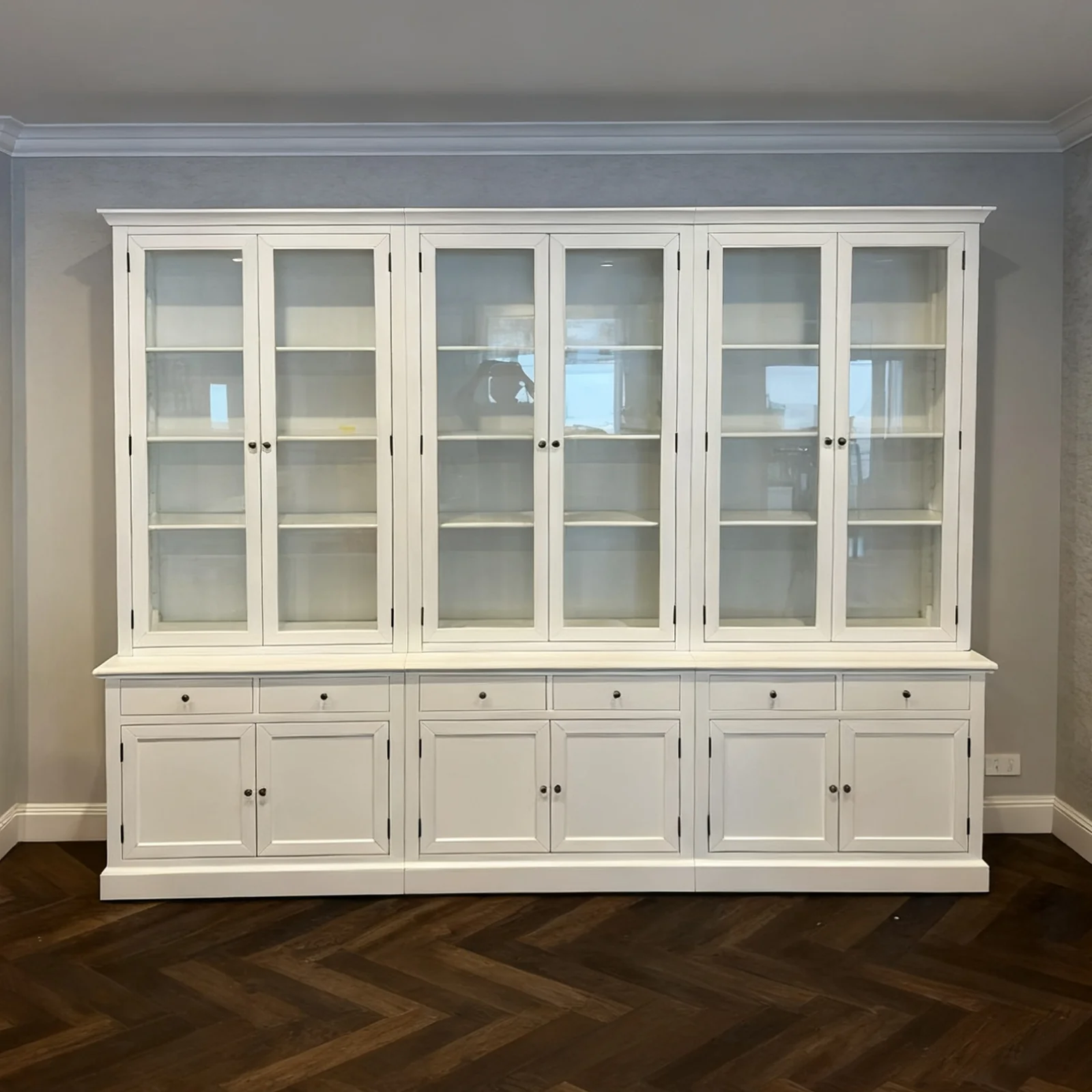 Hamptons Halifax Glass Door Hutch Modular Display Buffet Cabinet Bookcase Cupboard - Image 39