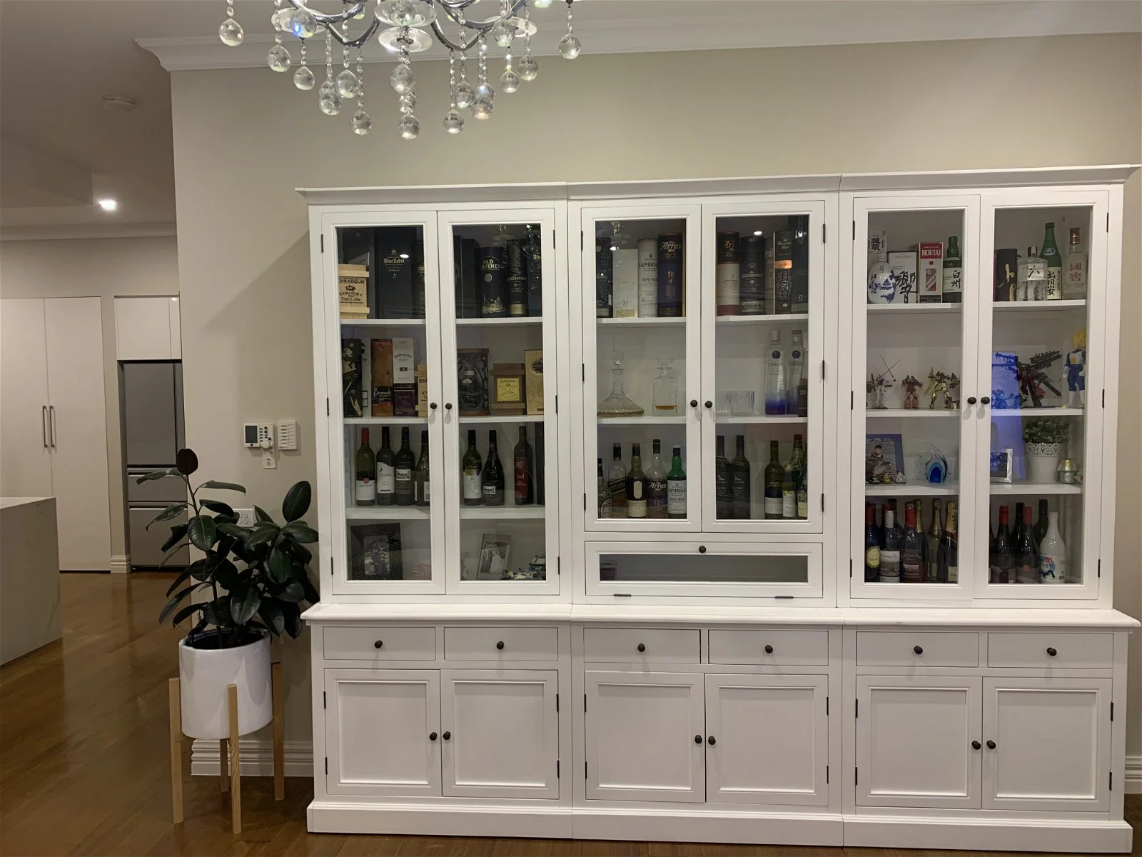 Hamptons Halifax Glass Door Hutch Modular Display Buffet Cabinet Bookcase Cupboard - Image 4