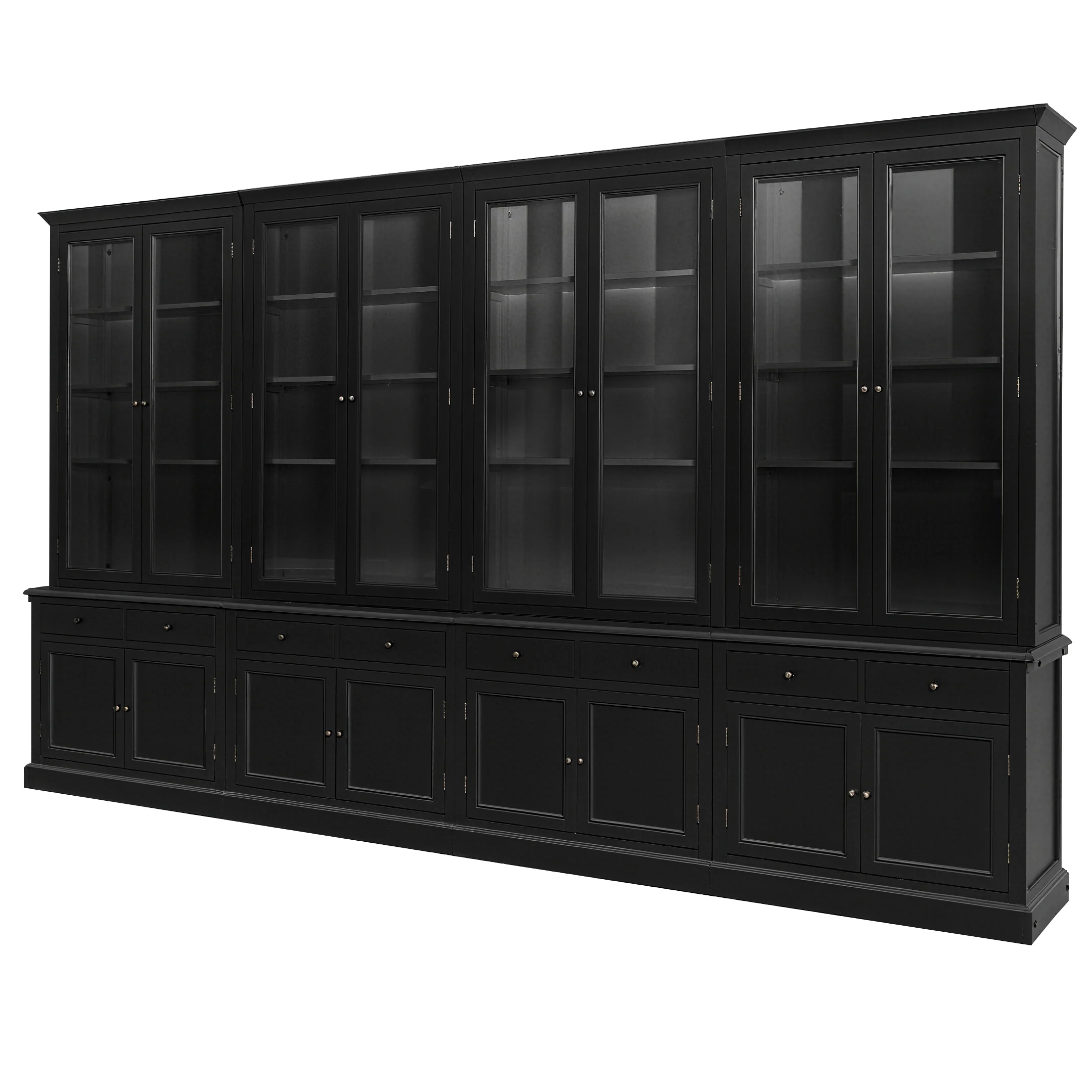 Hamptons Halifax Glass Door Hutch Modular Display Buffet Cabinet Bookcase Cupboard - Image 41
