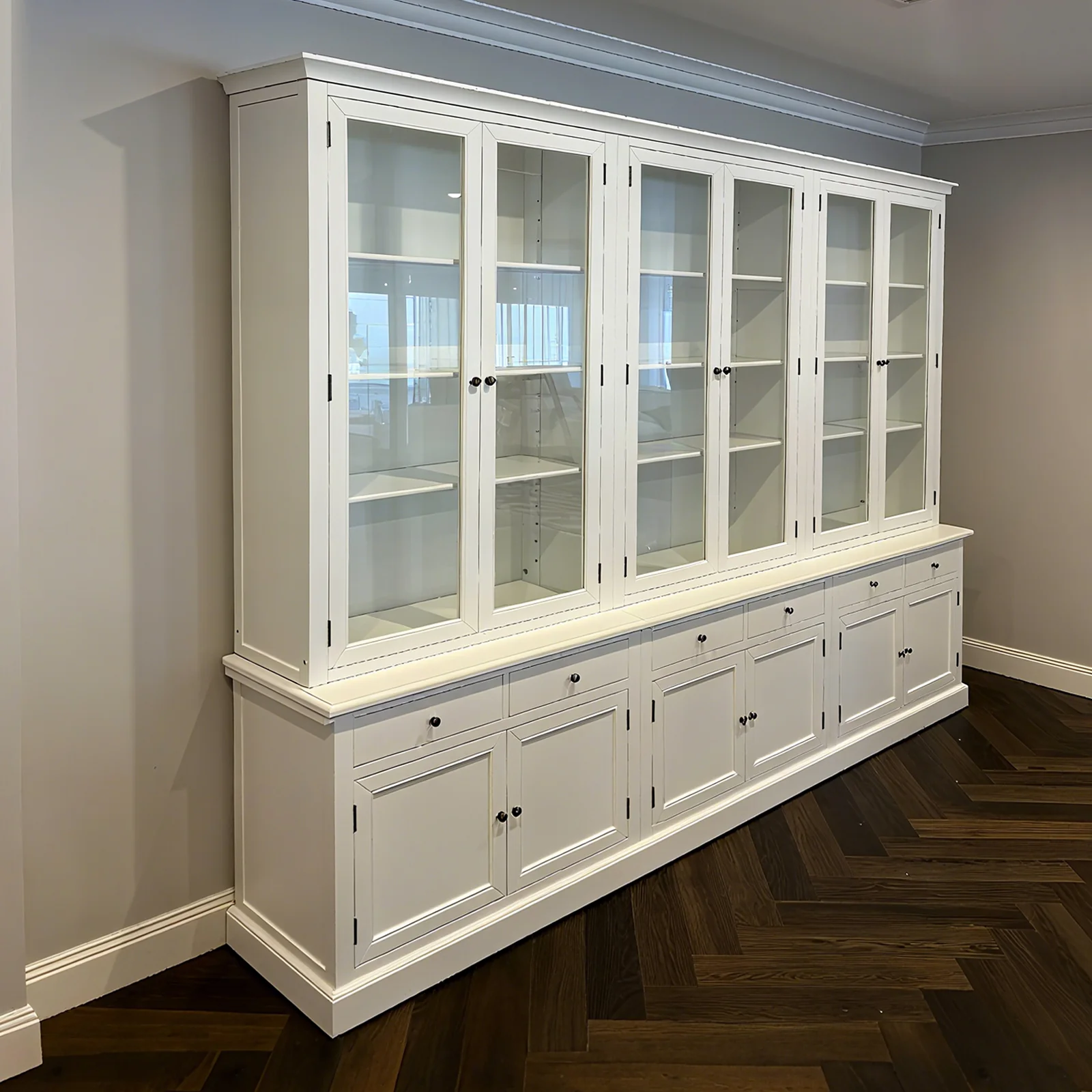Hamptons Halifax Glass Door Hutch Modular Display Buffet Cabinet Bookcase Cupboard - Image 42