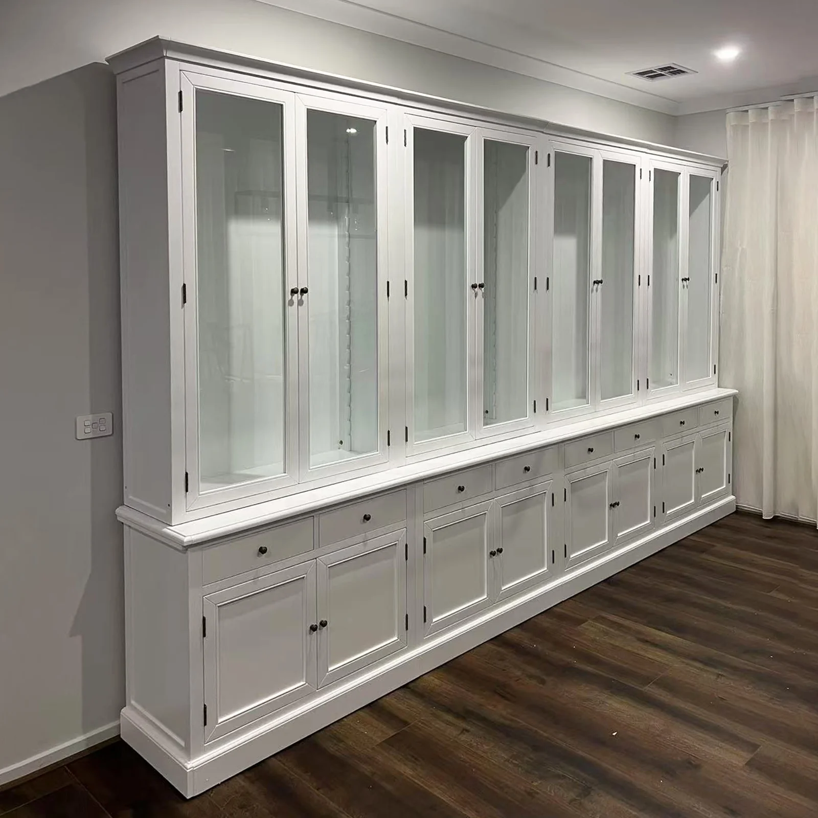Hamptons Halifax Glass Door Hutch Modular Display Buffet Cabinet Bookcase Cupboard - Image 43