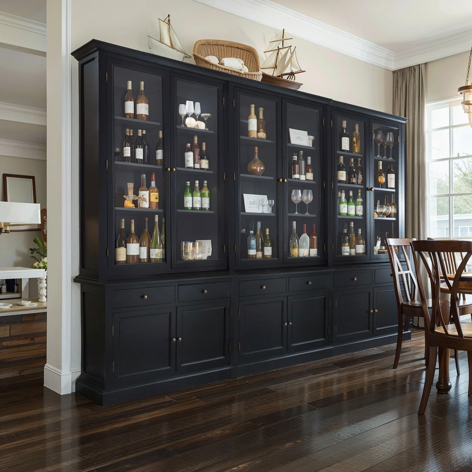 Hamptons Halifax Glass Door Hutch Modular Display Buffet Cabinet Bookcase Cupboard - Image 44