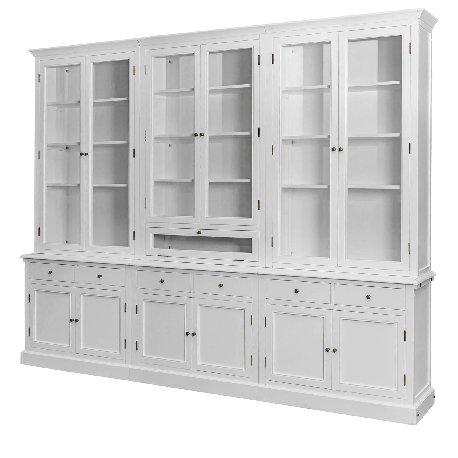 Hamptons Halifax Glass Door Hutch Modular Display Buffet Cabinet Bookcase Cupboard - Image 5
