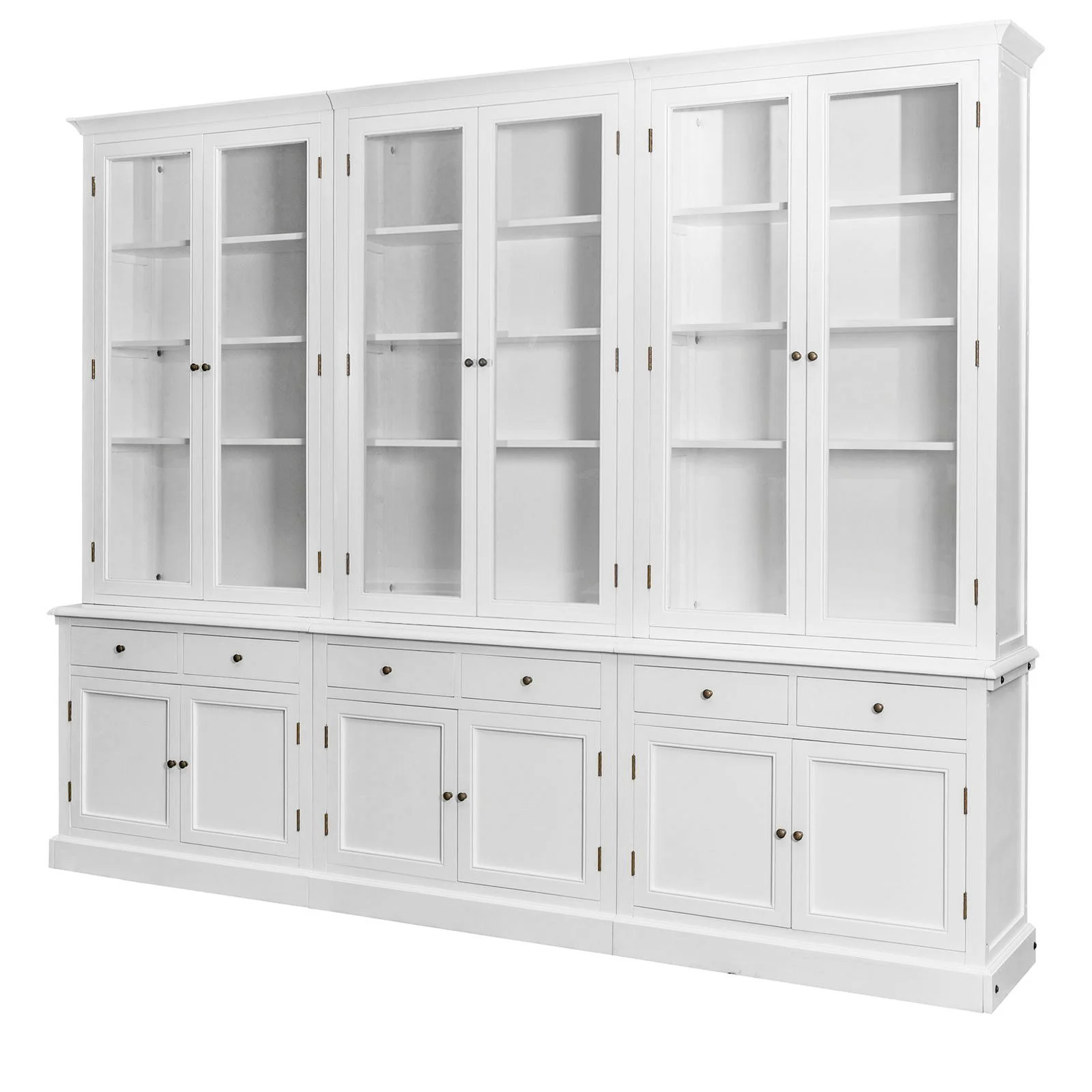Hamptons Halifax Glass Door Hutch Modular Display Buffet Cabinet Bookcase Cupboard - Image 8