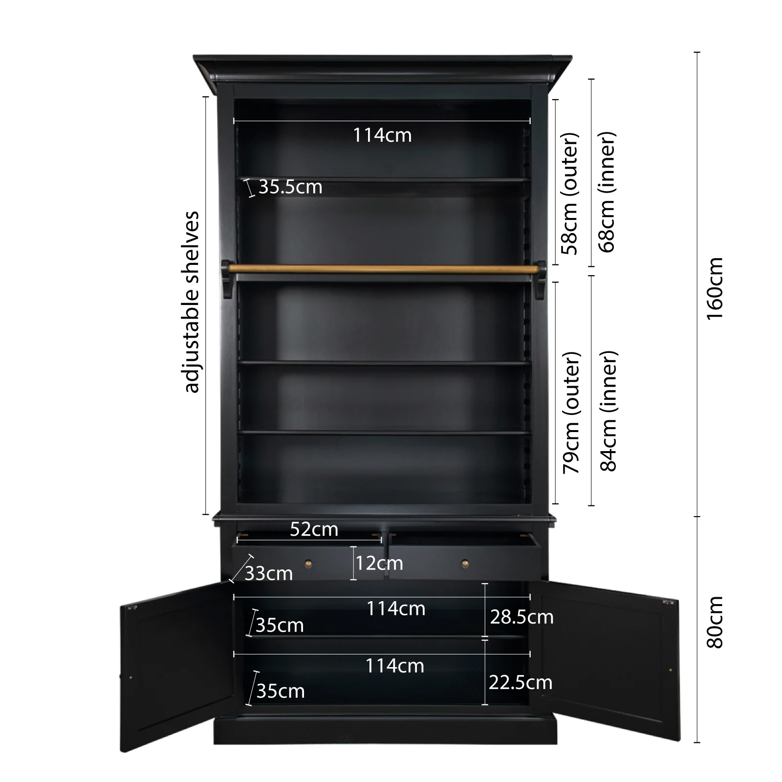 Hamptons Halifax Modular Wall Hutch & Buffet with Corner Cabinet (Pre-order extra $1000 Early Bird discount) - Image 21