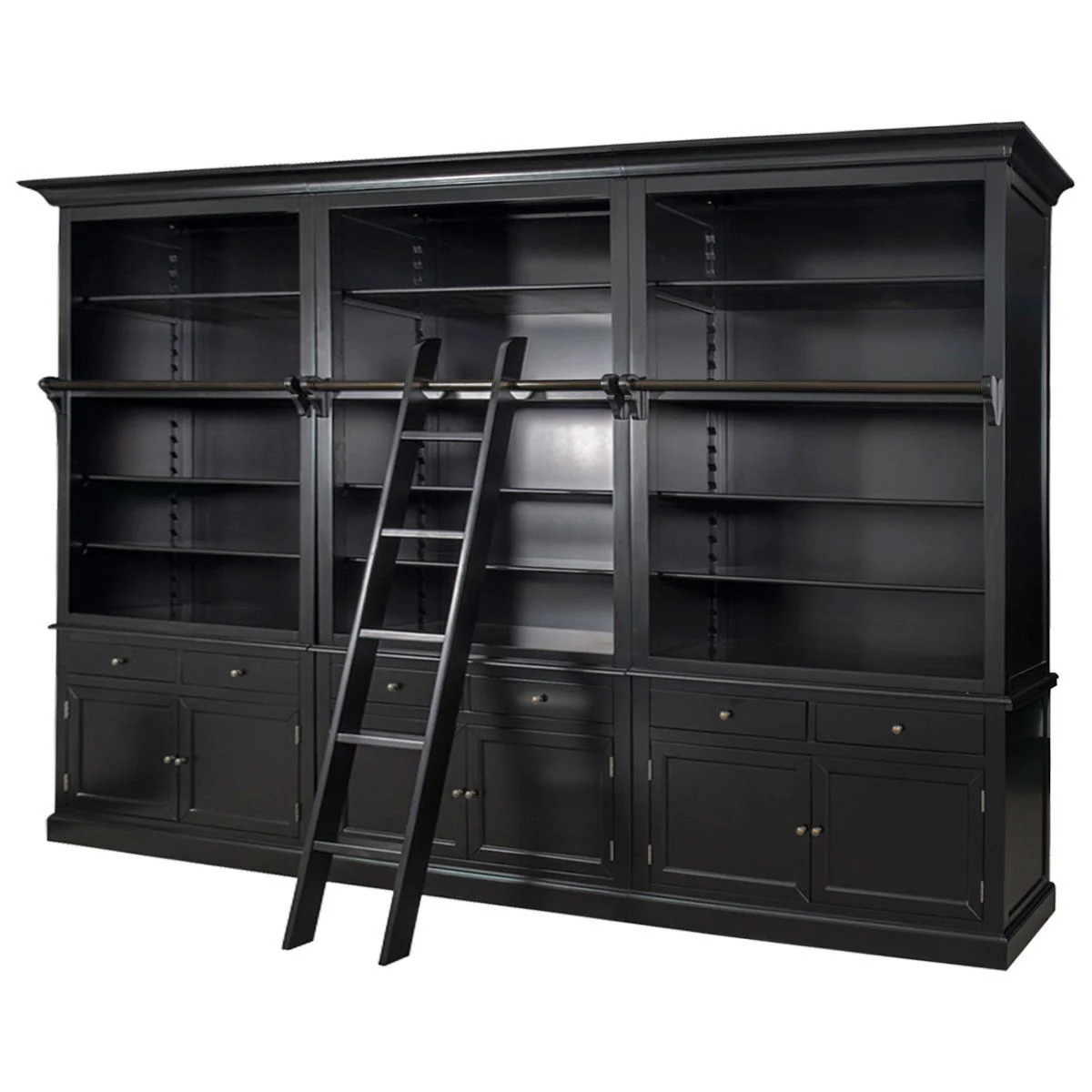Hamptons Halifax Open Extendable Bookcase with Ladder 250-368cm - Image 15