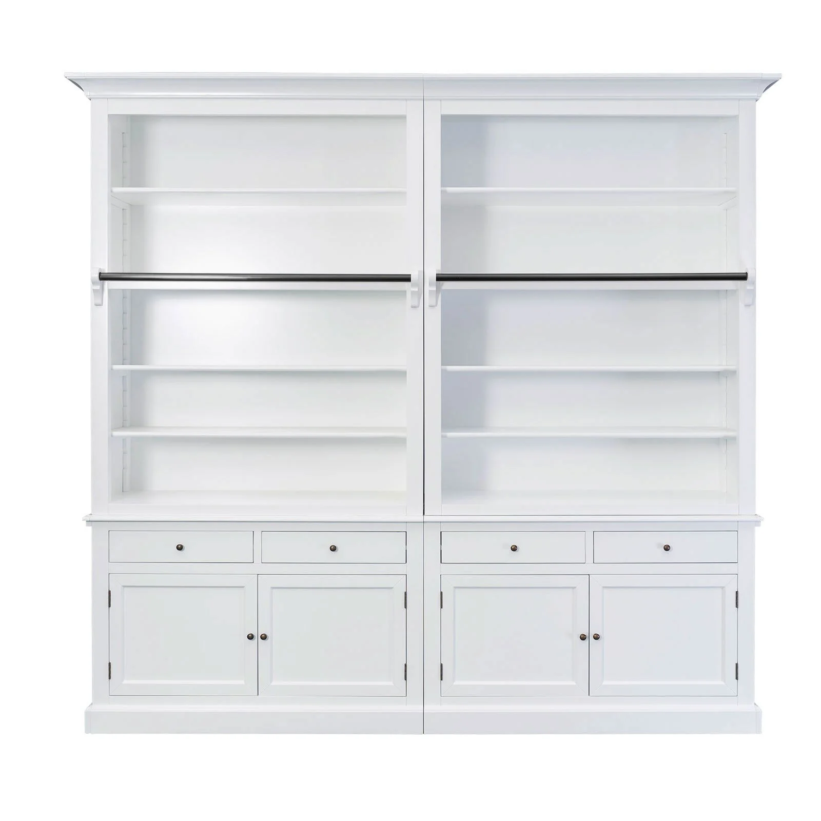 Hamptons Halifax Open Extendable Bookcase with Ladder 250-368cm - Image 32