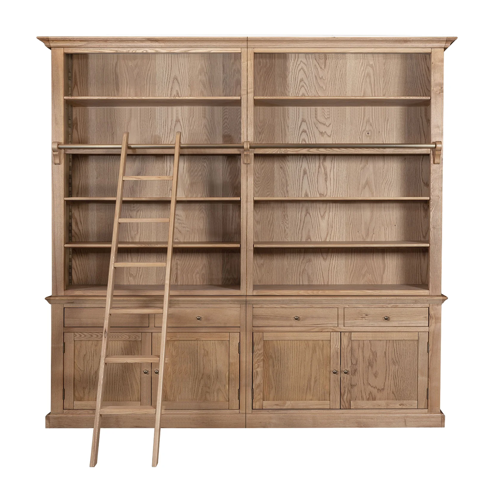 Hamptons Halifax Open Extendable Bookcase with Ladder 250-368cm - Image 62