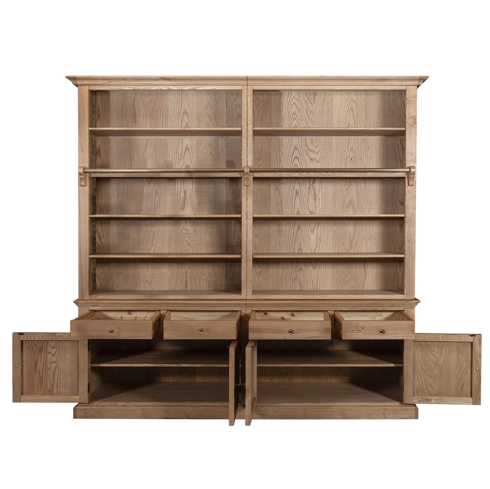 Hamptons Halifax Open Extendable Bookcase with Ladder 250-368cm - Image 63