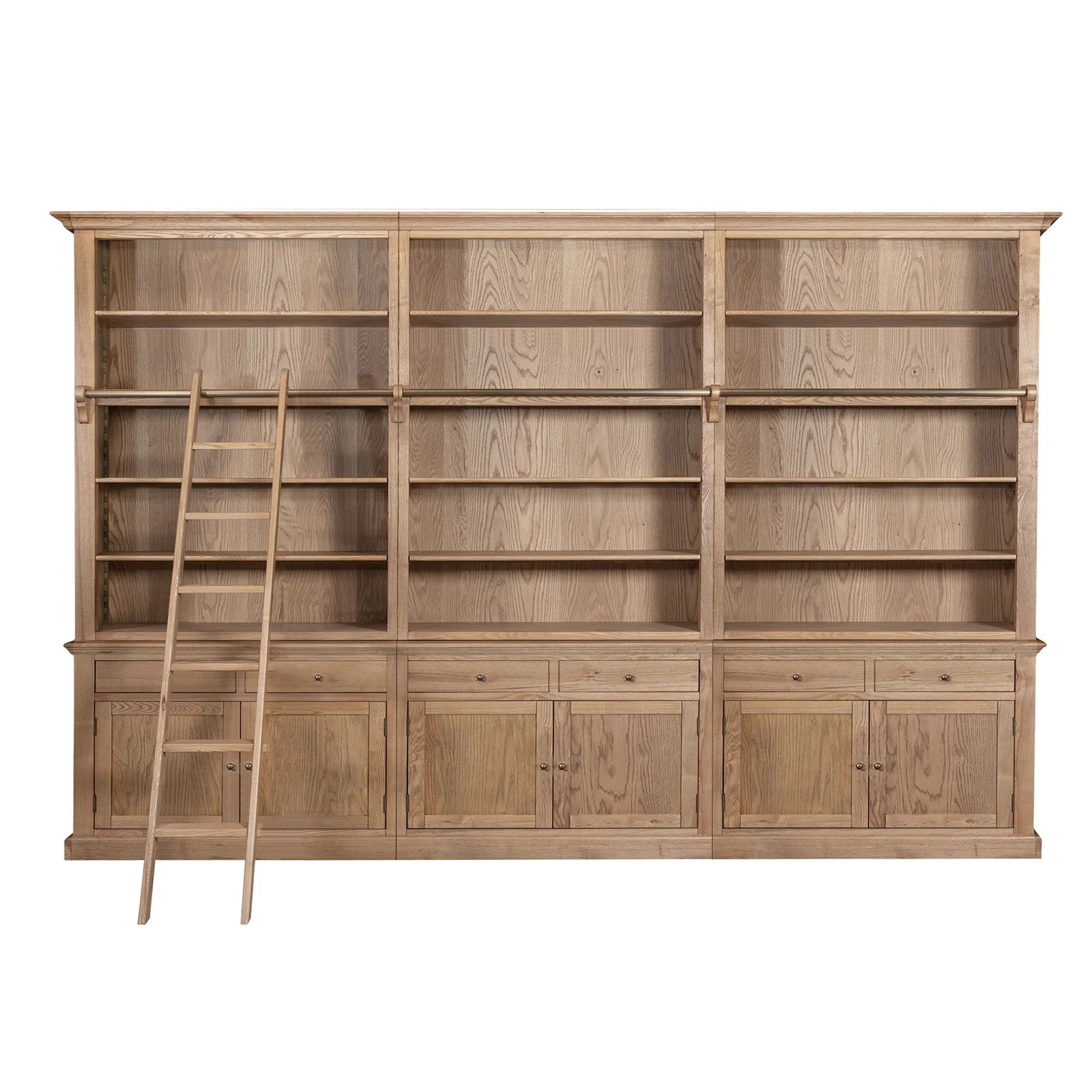Hamptons Halifax Open Extendable Bookcase with Ladder 250-368cm - Image 67
