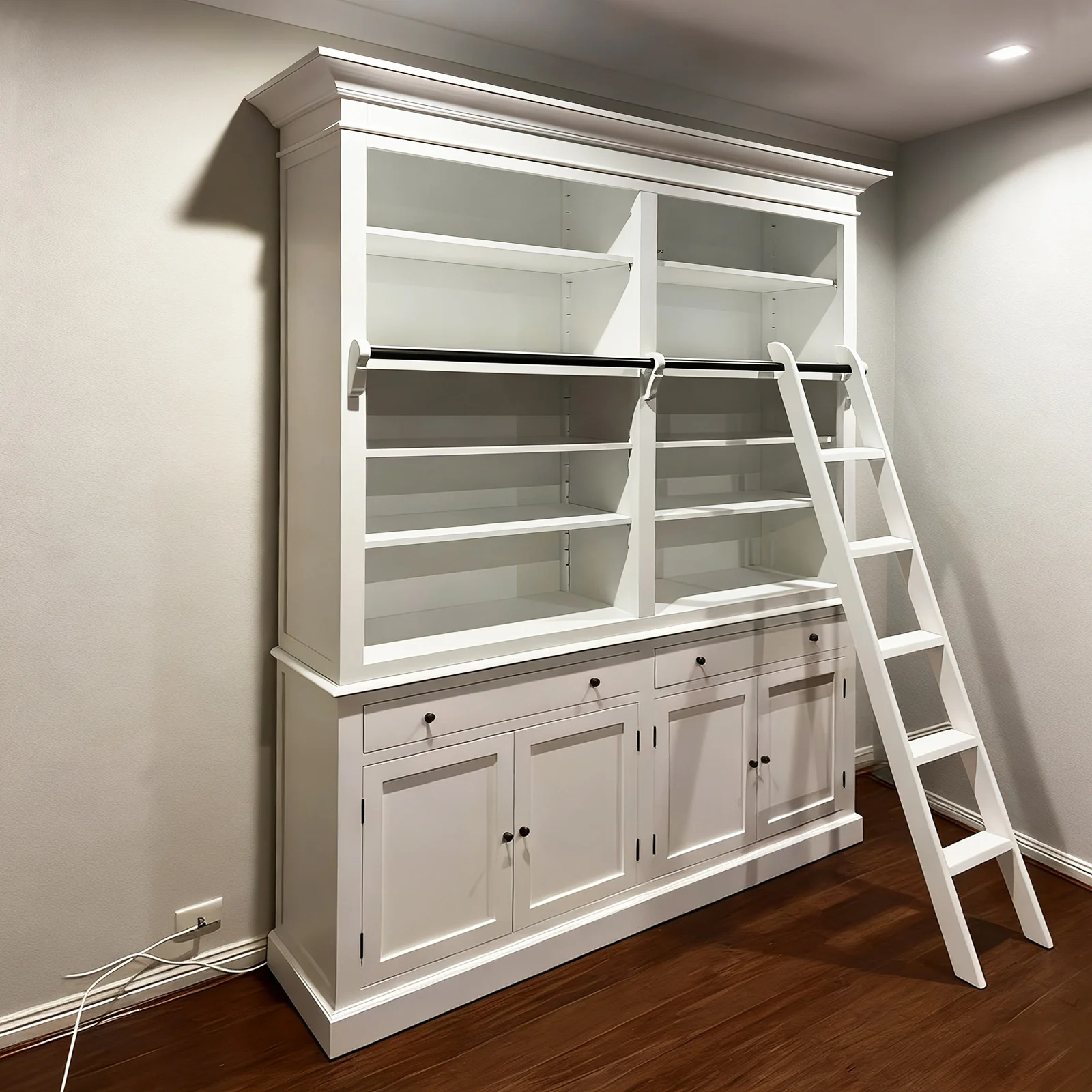 Hamptons Halifax Open Extendable Bookcase with Ladder 250-368cm - Image 70