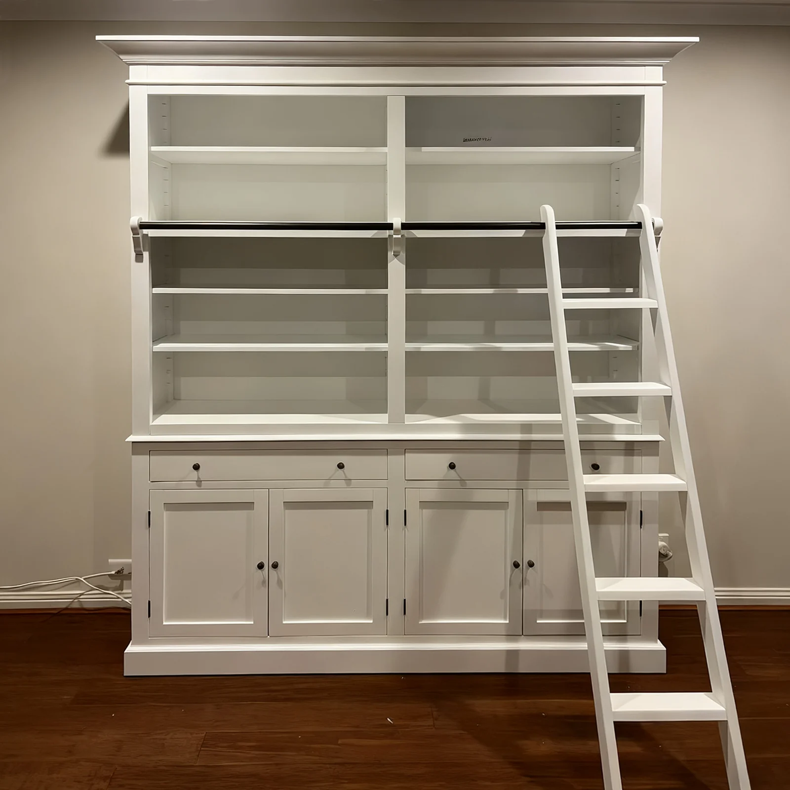 Hamptons Halifax Open Extendable Bookcase with Ladder 250-368cm - Image 71