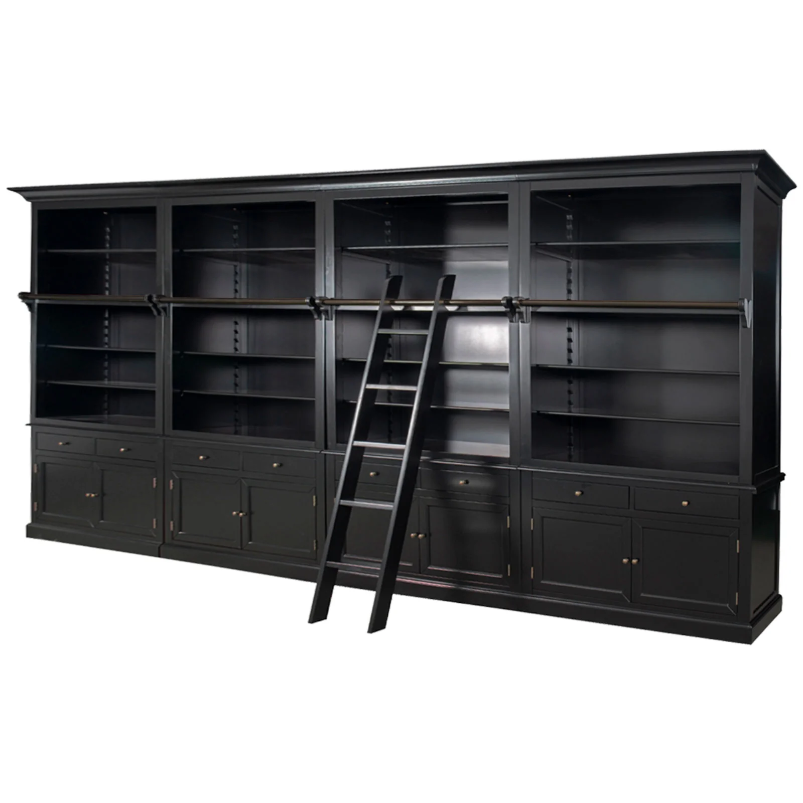 Hamptons Halifax Open Extendable Bookcase with Ladder 486-604cm - Image 21