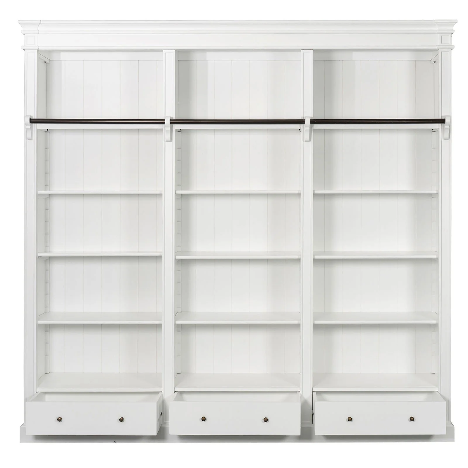Solid Timber Hamptons Library Bookcase with Ladder — 3 Bay Grand Halifax - Image 17