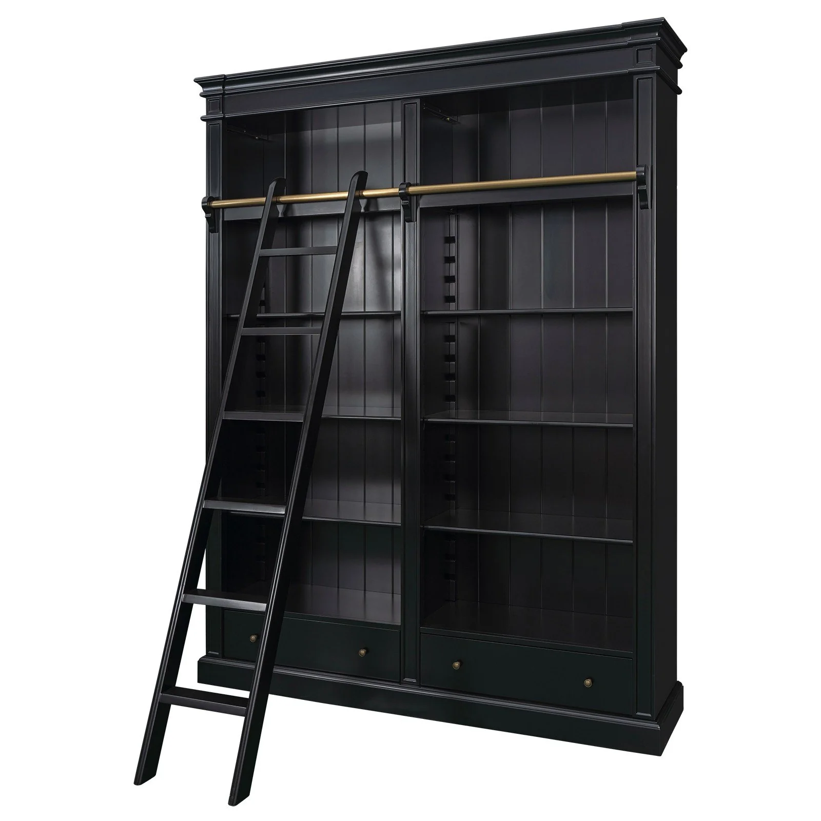 Hamptons Halifax Open Library Bookcase with Ladder 170cm - Image 16