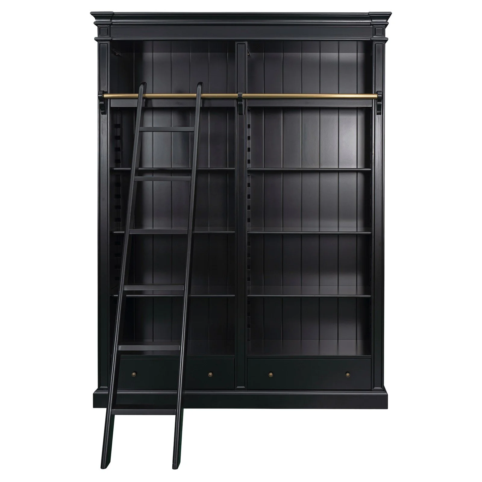 Hamptons Halifax Open Library Bookcase with Ladder 170cm - Image 17