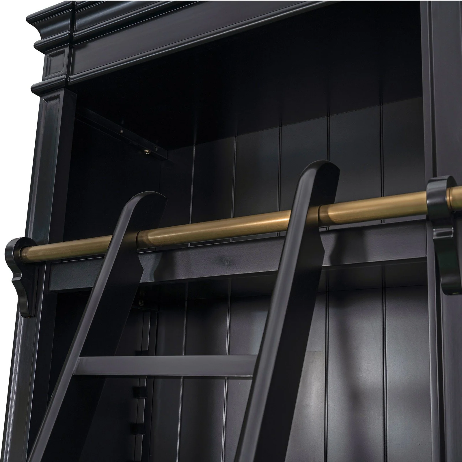Hamptons Halifax Open Library Bookcase with Ladder 170cm - Image 18