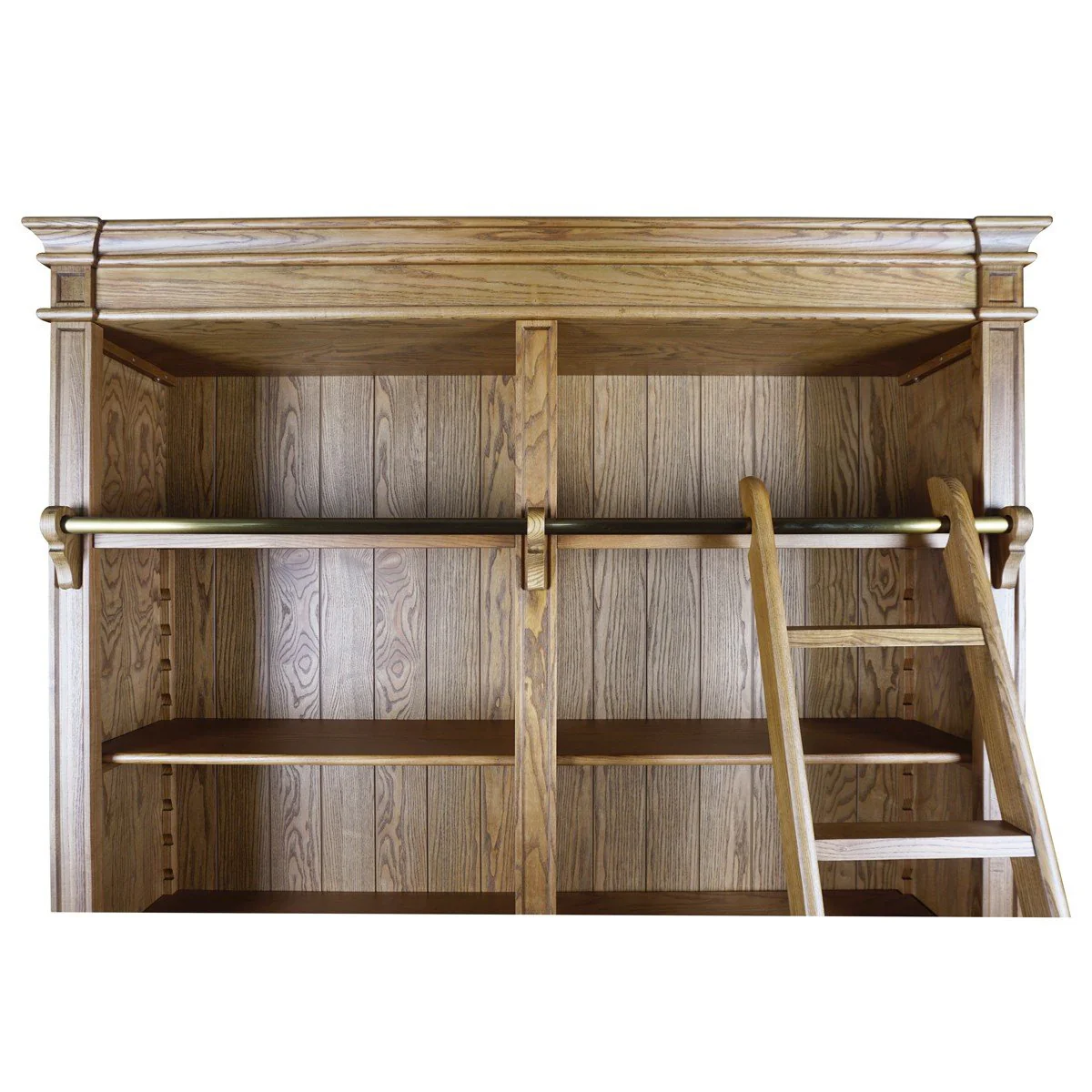 Hamptons Halifax Open Library Bookcase with Ladder 170cm - Image 33