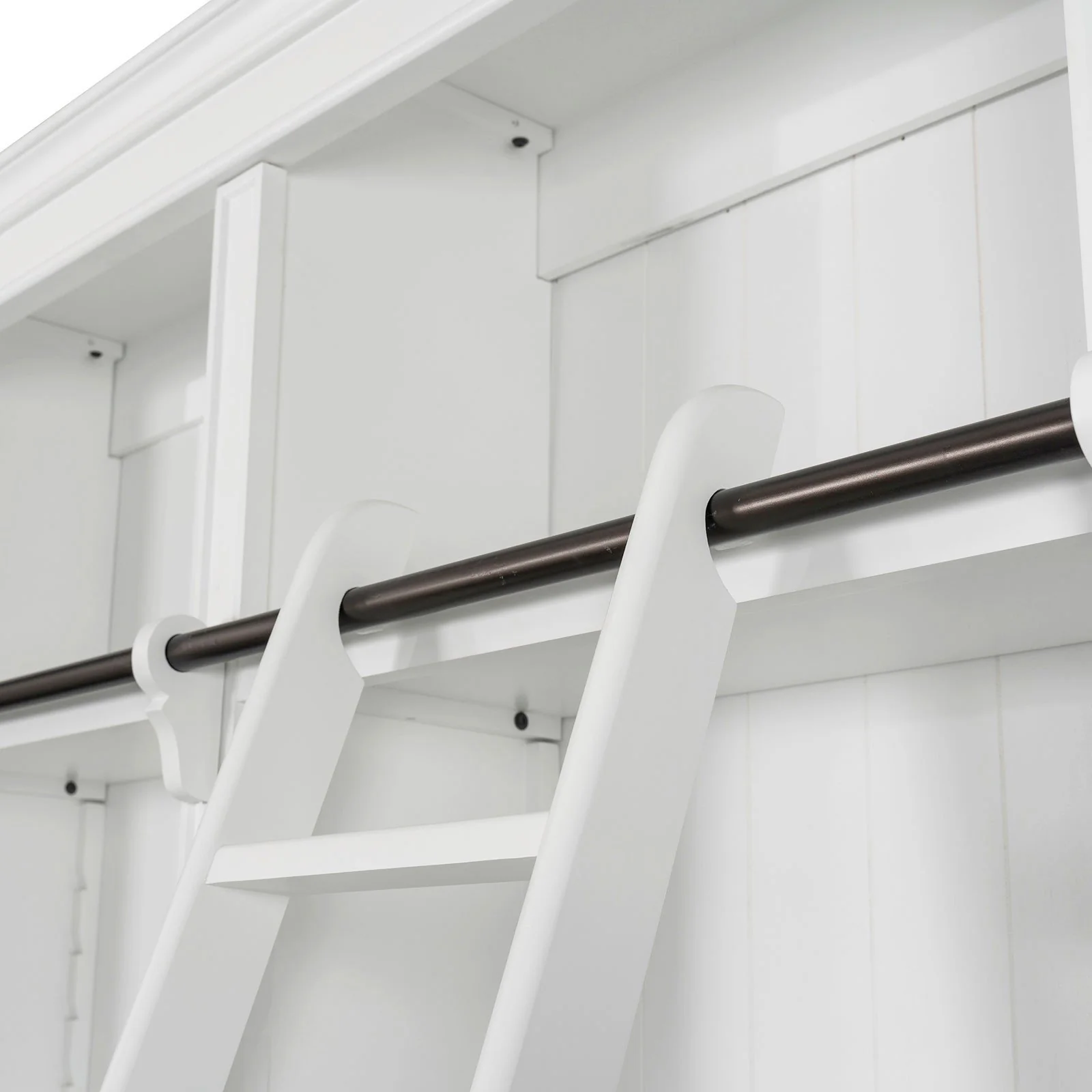 Solid Timber Hamptons Library Bookcase with Ladder — 3 Bay Grand Halifax - Image 20