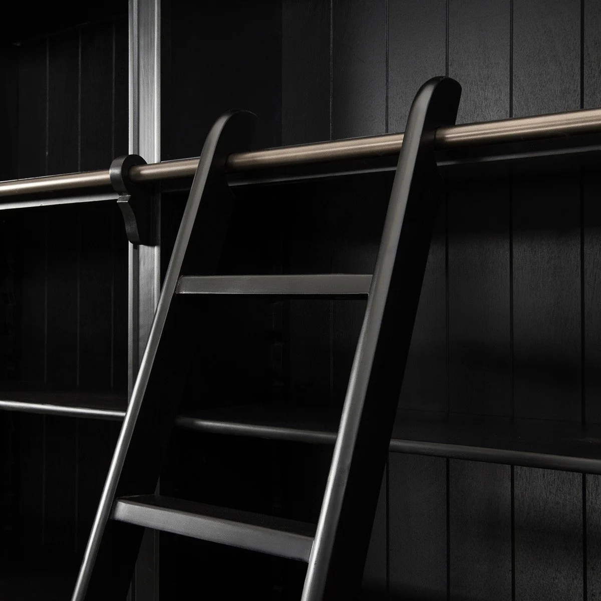 Solid Timber Hamptons Library Bookcase with Ladder — 3 Bay Grand Halifax - Image 7