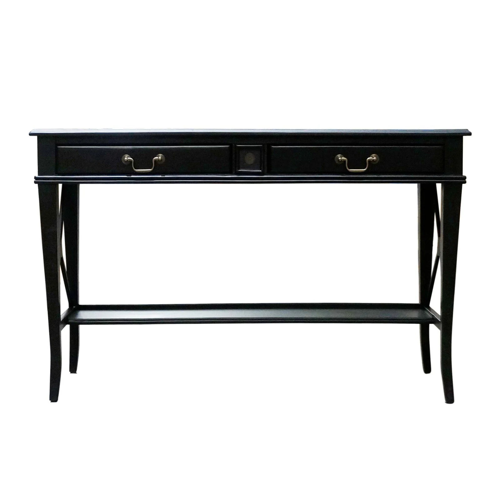 Hamptons Halifax Side Cross 2 Drawer Console Hall Table - Image 3