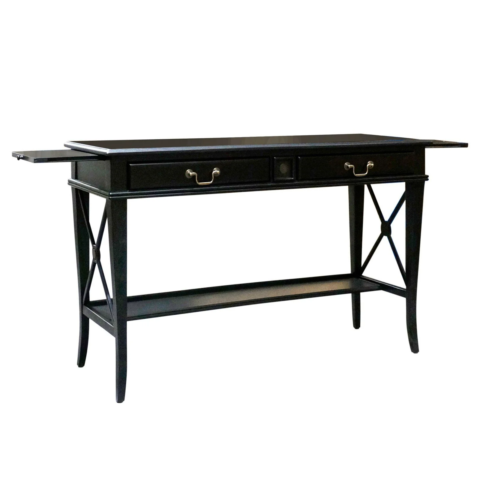 Hamptons Halifax Side Cross 2 Drawer Console Hall Table - Image 8