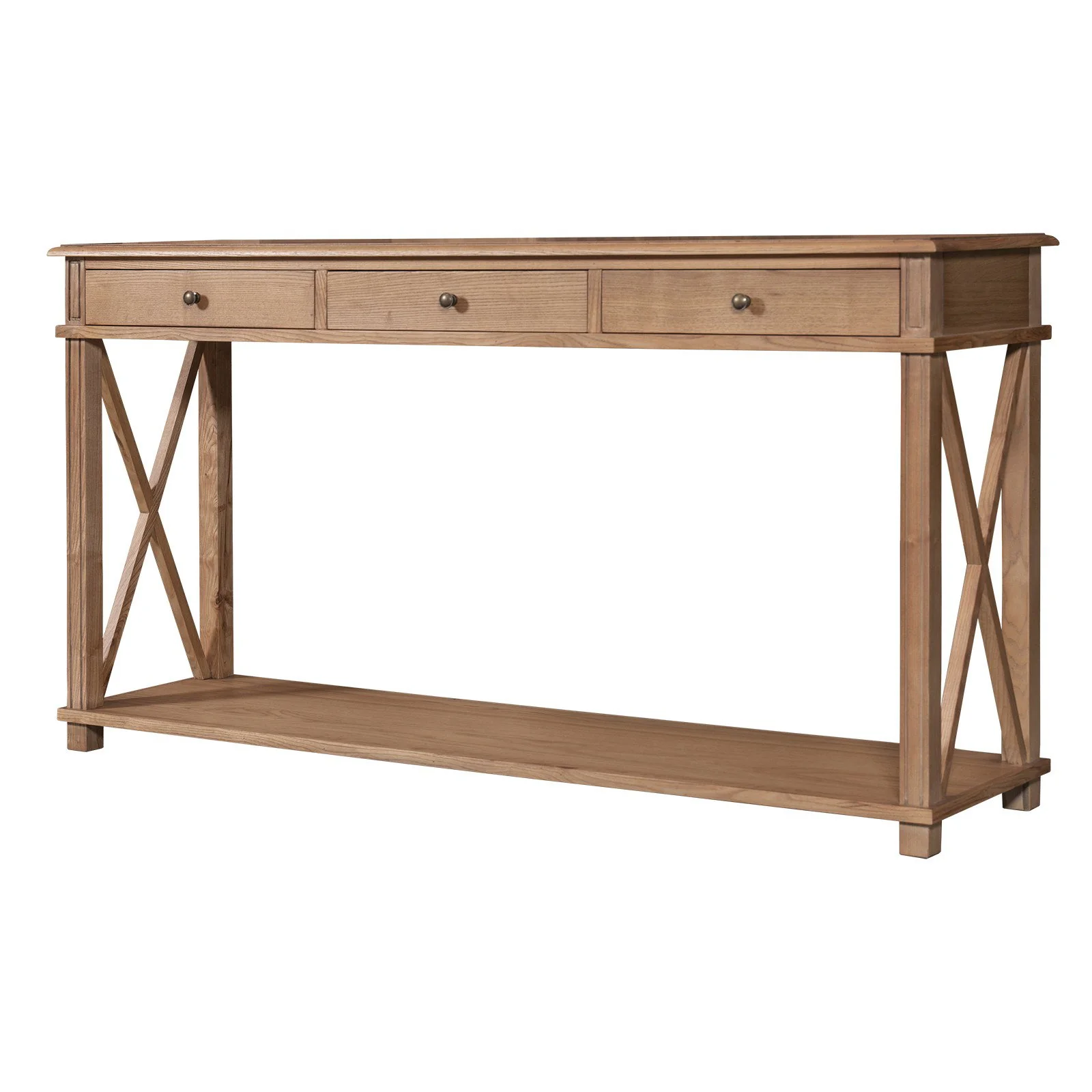 Hamptons Halifax Side Cross 3 Drawer Console Hall Table - Image 18