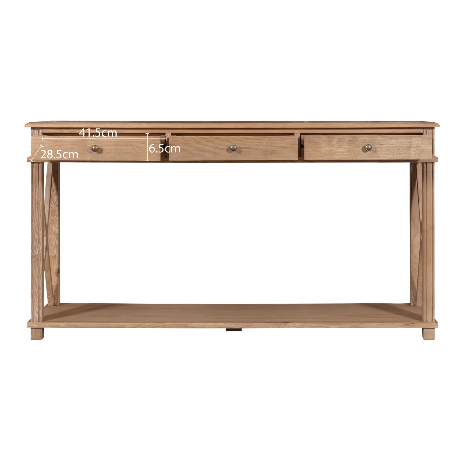 Hamptons Halifax Side Cross 3 Drawer Console Hall Table - Image 29