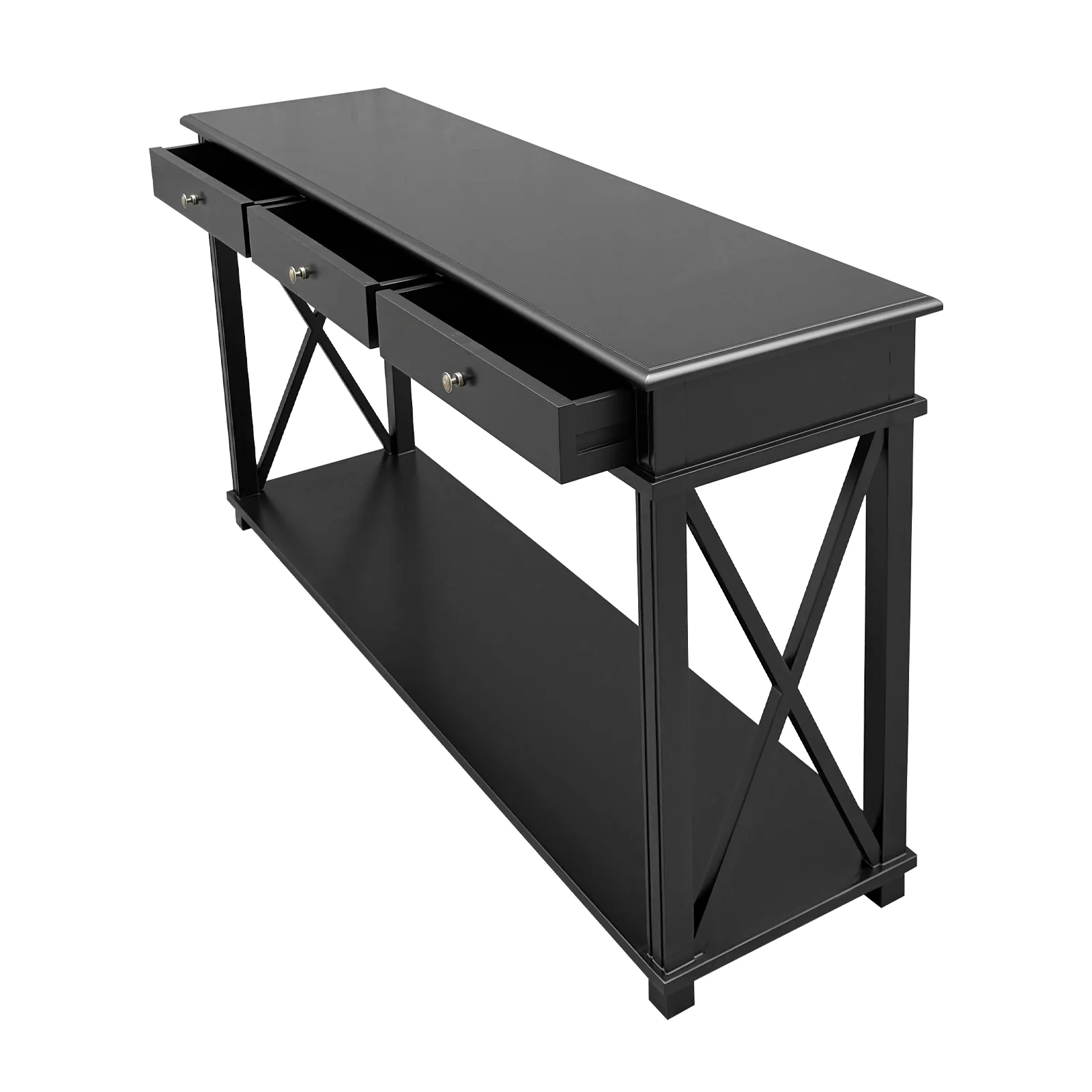 Hamptons Halifax Side Cross 3 Drawer Console Hall Table - Image 34