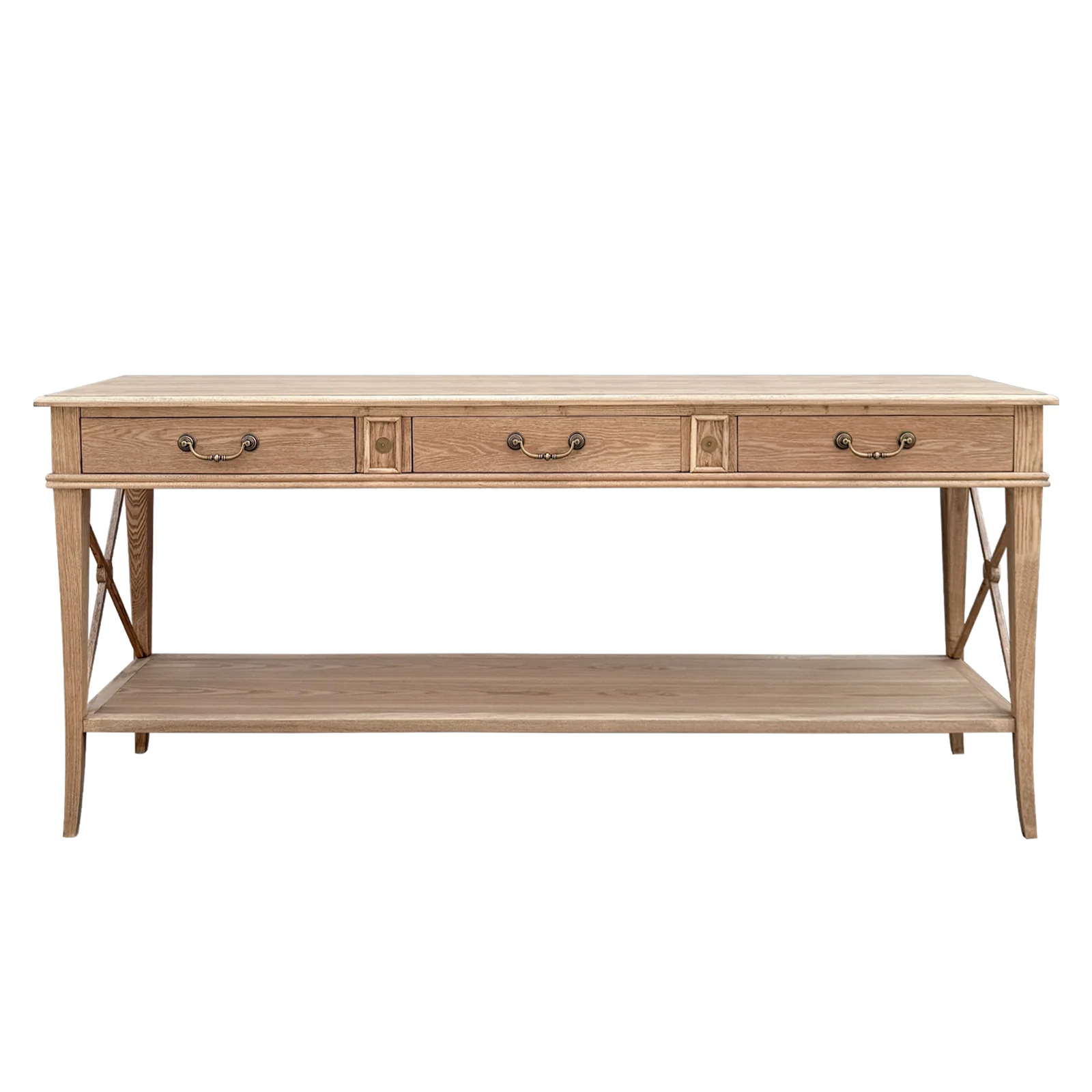 Hamptons Halifax Side Cross 3 Drawers Console Hall Table - Image 13