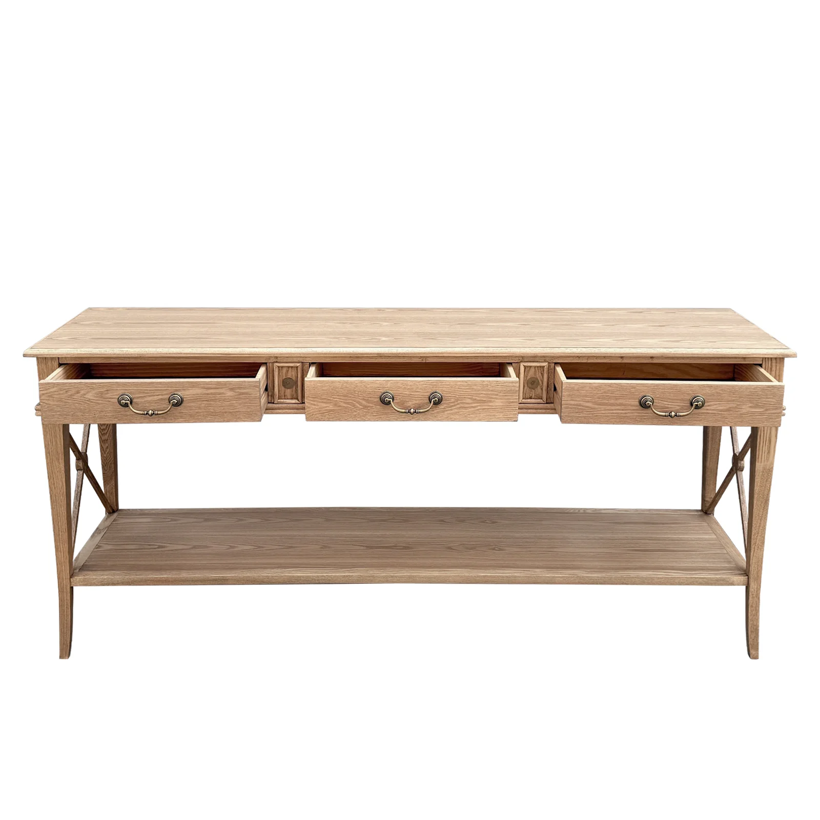 Hamptons Halifax Side Cross 3 Drawers Console Hall Table - Image 17