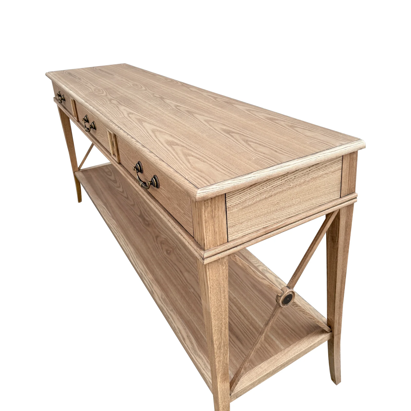 Hamptons Halifax Side Cross 3 Drawers Console Hall Table - Image 19