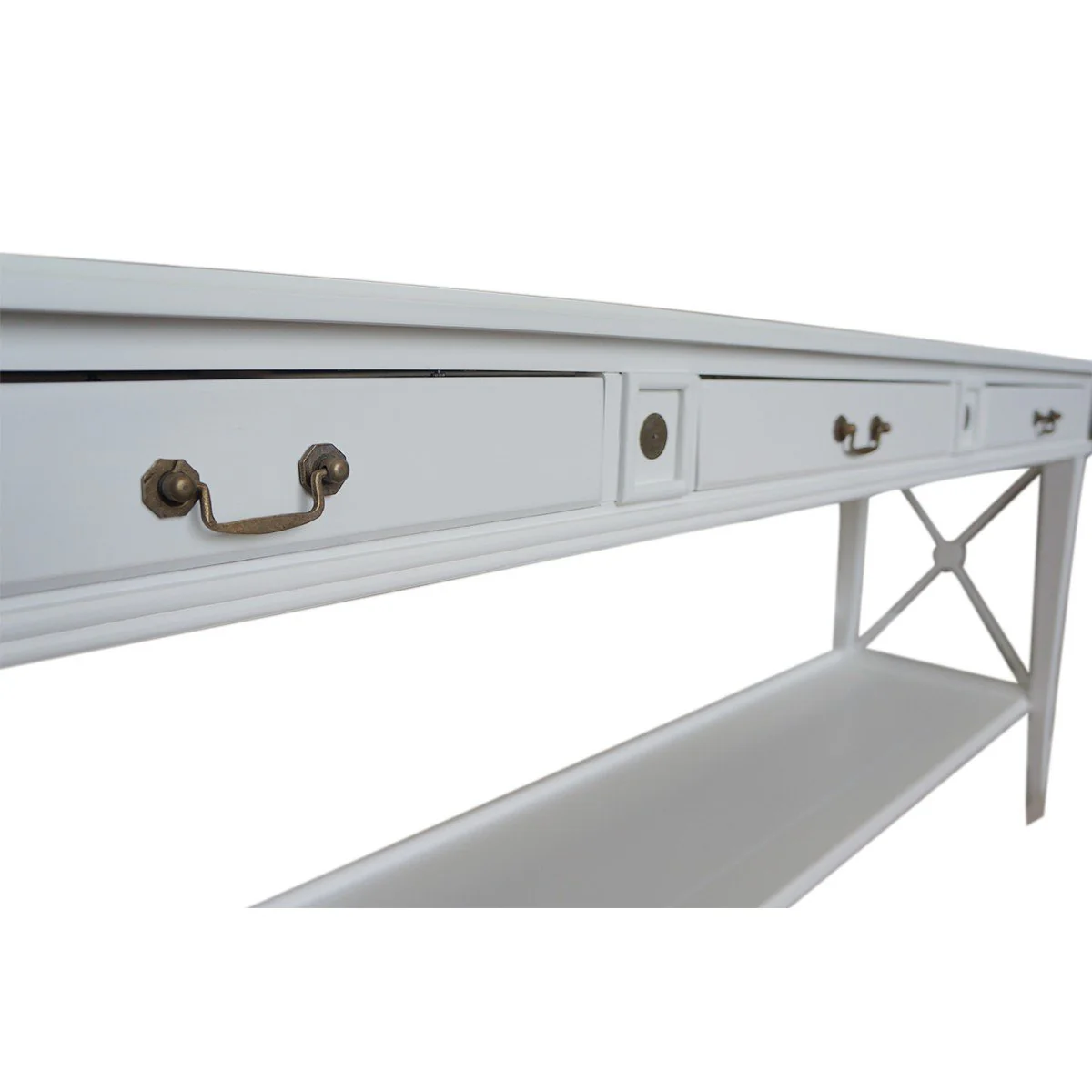 Hamptons Halifax Side Cross 3 Drawers Console Hall Table - Image 30
