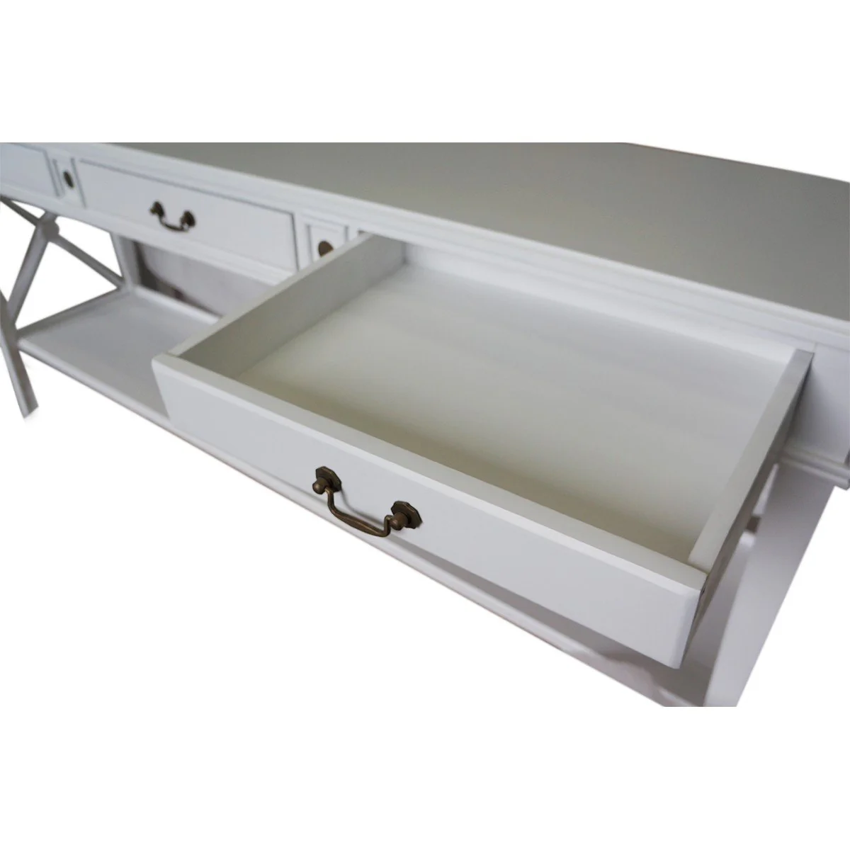 Hamptons Halifax Side Cross 3 Drawers Console Hall Table - Image 31