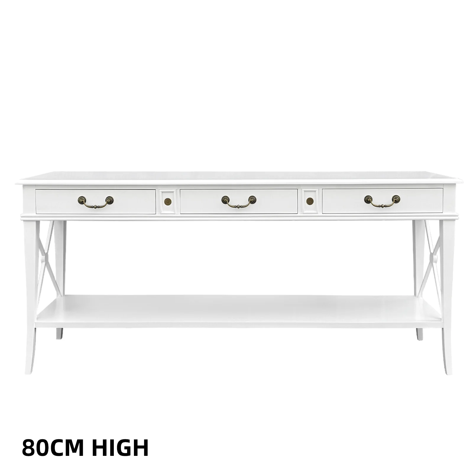 Hamptons Halifax Side Cross 3 Drawers Console Hall Table - Image 37