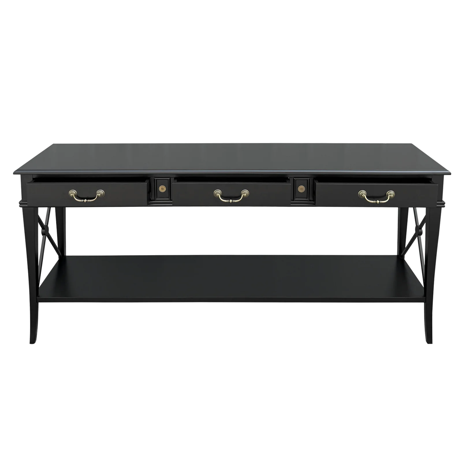 Hamptons Halifax Side Cross 3 Drawers Console Hall Table - Image 6