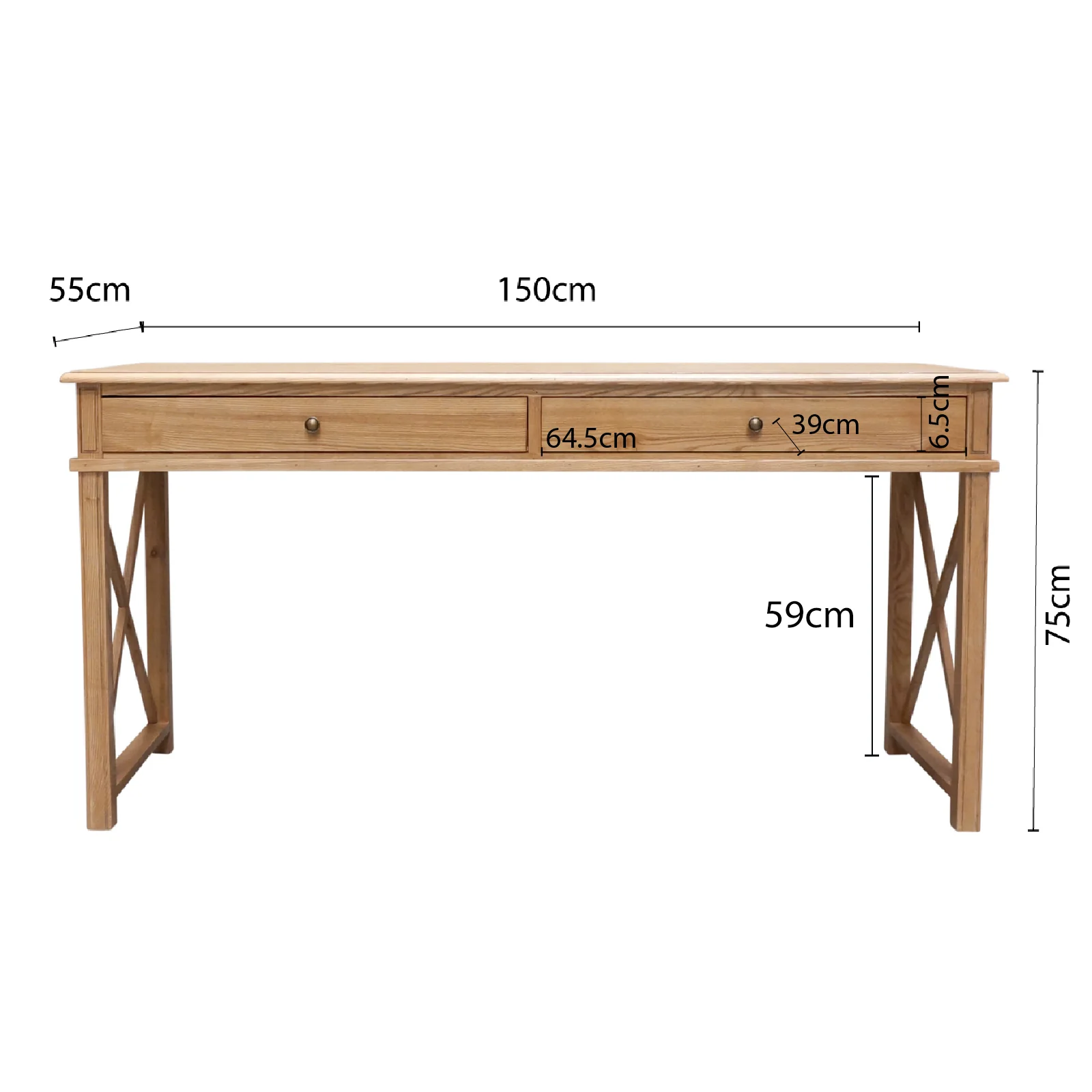 Hamptons Halifax Side Cross Console Hall Table / Study Desk - Image 12