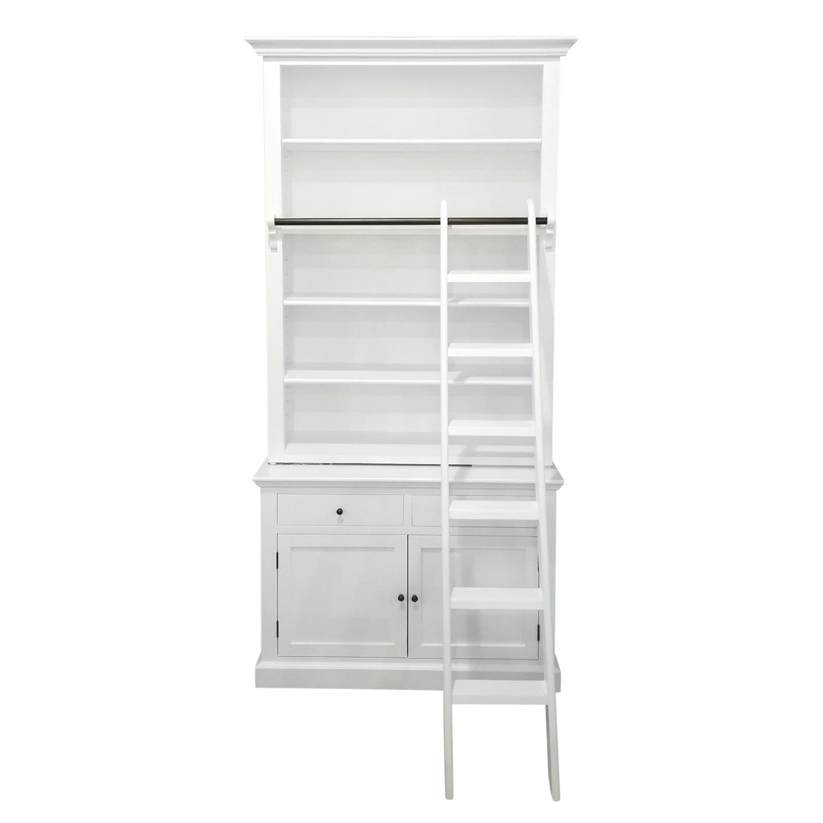 Hamptons Halifax Single Hutch Open Bookcase Buffet with Ladder - Image 15