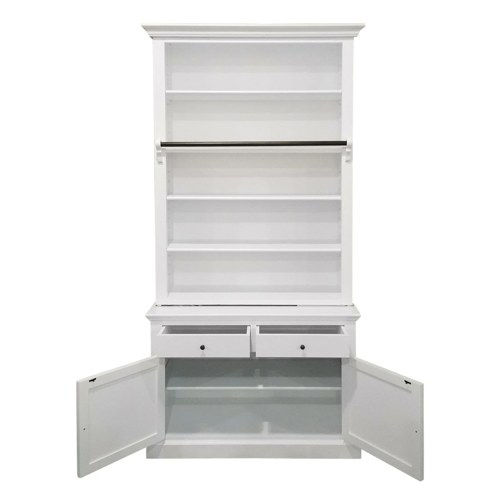 Hamptons Halifax Single Hutch Open Bookcase Buffet with Ladder - Image 17
