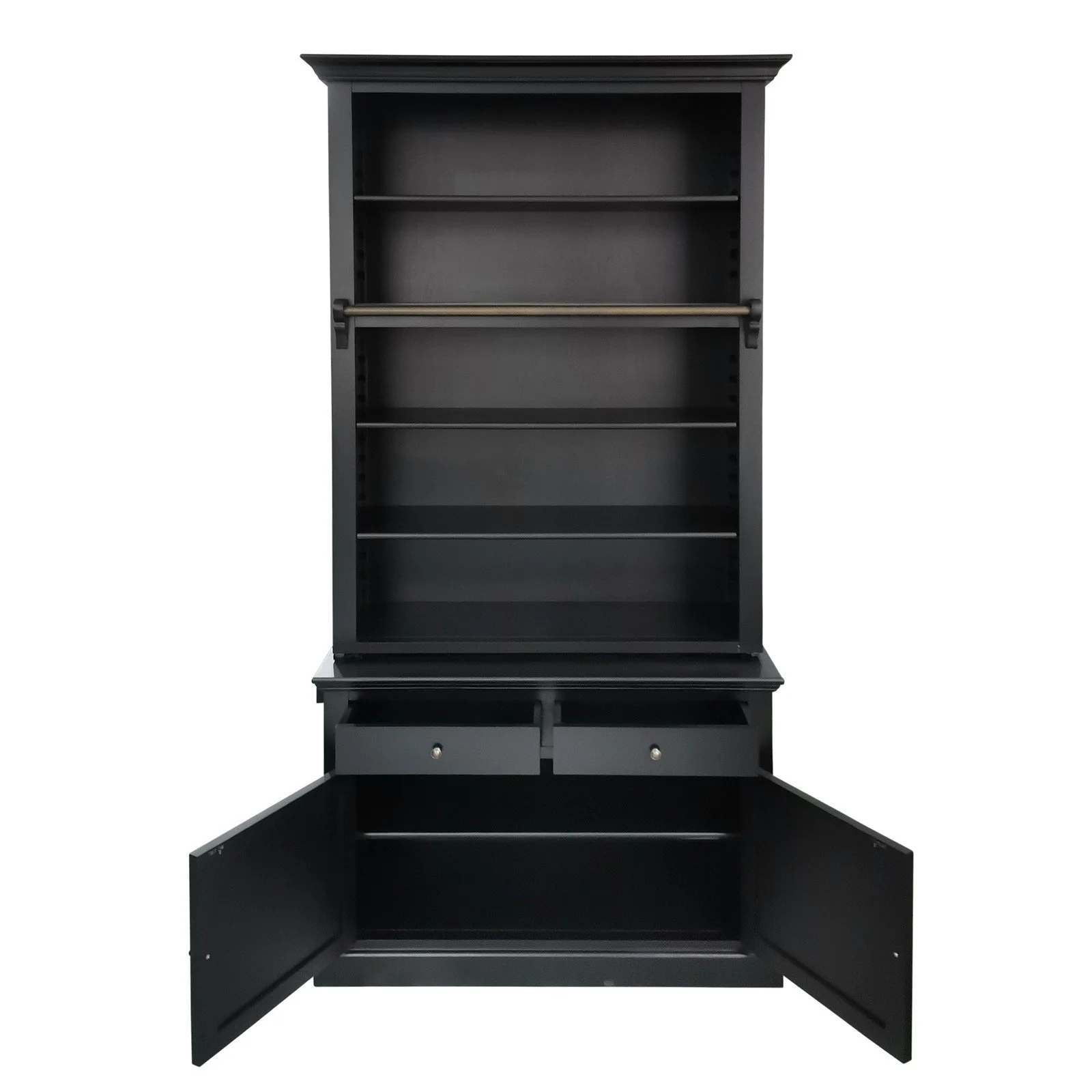 Hamptons Halifax Single Hutch Open Bookcase Buffet with Ladder - Image 4