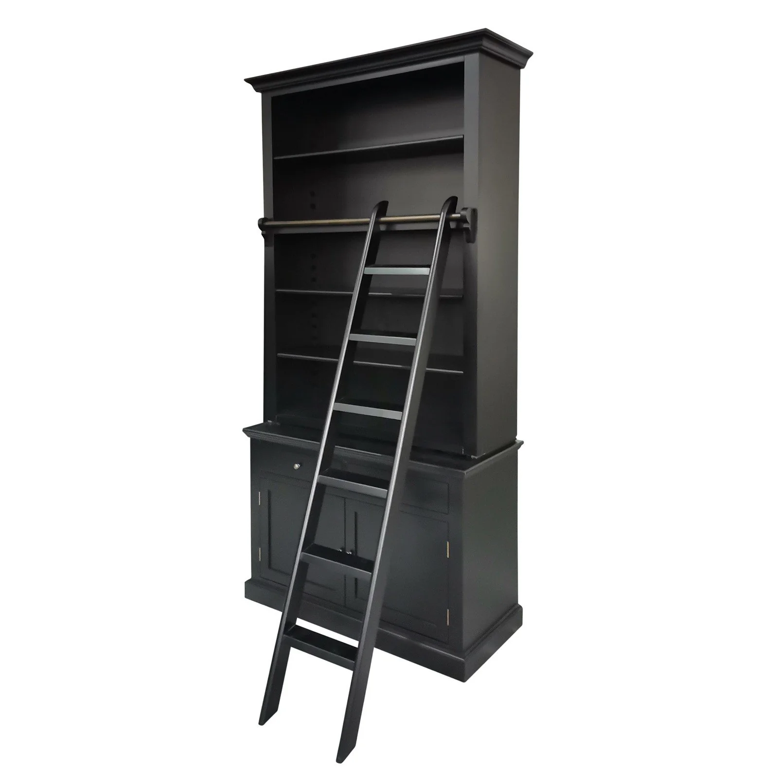Hamptons Halifax Single Hutch Open Bookcase Buffet with Ladder - Image 5