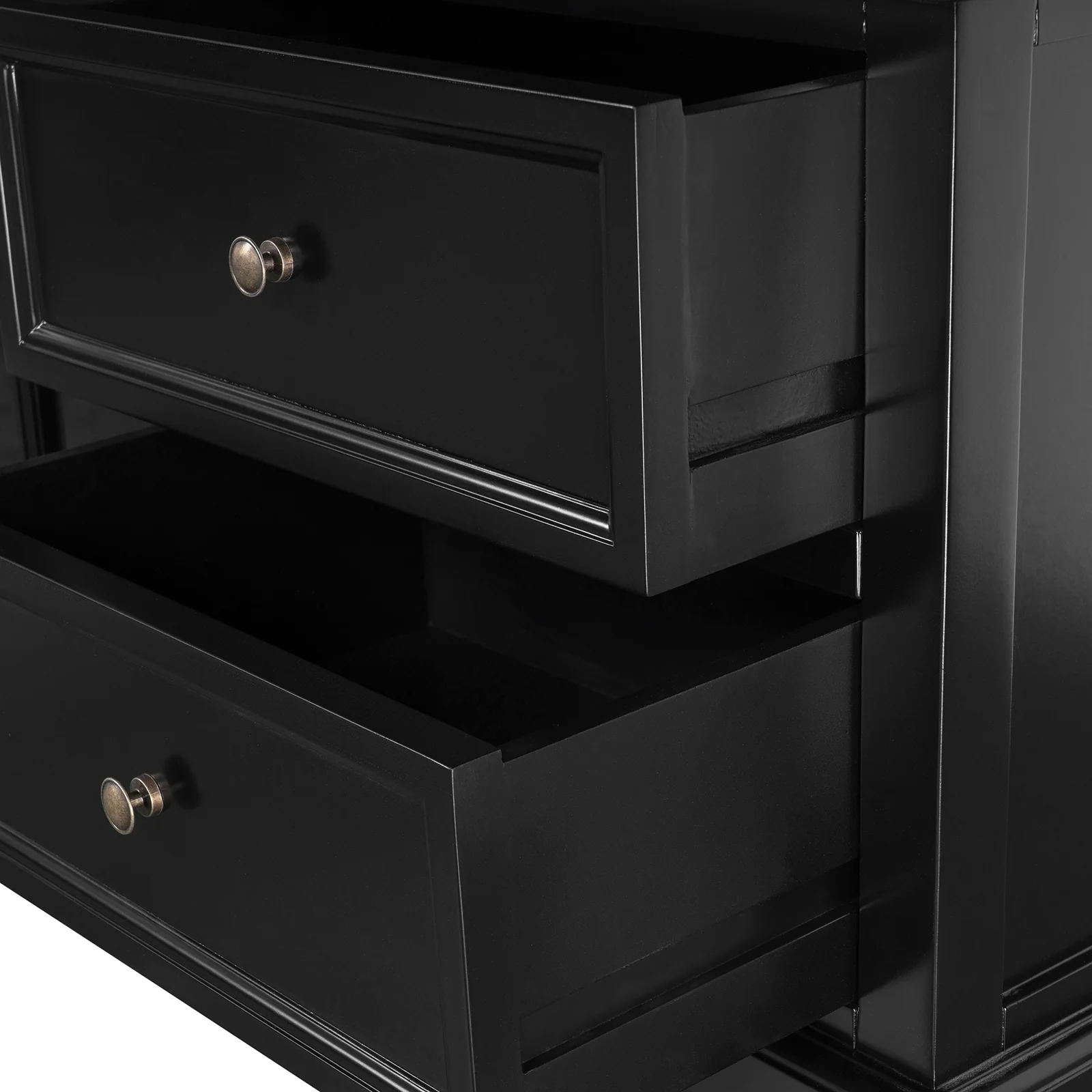 Hamptons Halifax TV Entertainment Unit with 4 Drawers Glass Doors Storage 180cm - Image 11