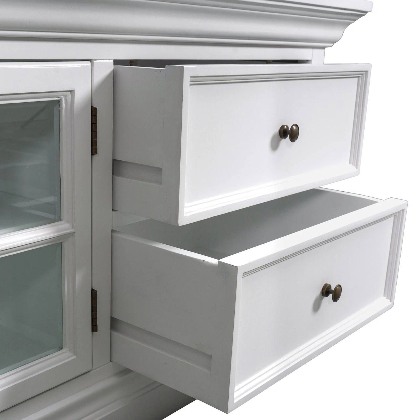 Hamptons Halifax TV Entertainment Unit with 4 Drawers Glass Doors Storage 180cm - Image 22