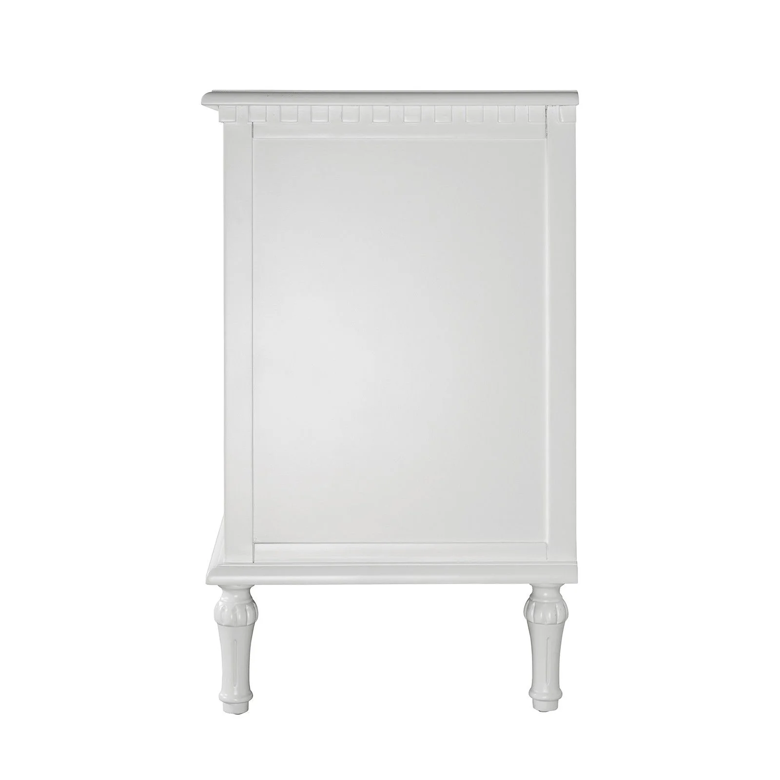 New England Hamptons Bedside/ Lamp Table – 2 Drawers & Open Shelf and Dentil Molding Design - Image 17