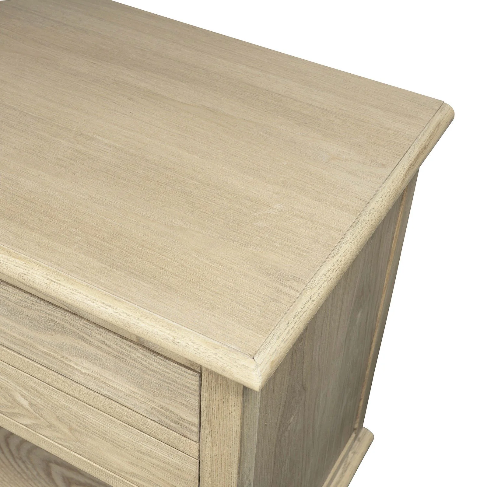 New England Hamptons Bedside/ Lamp Table – 2 Drawers & Open Shelf and Dentil Molding Design - Image 32