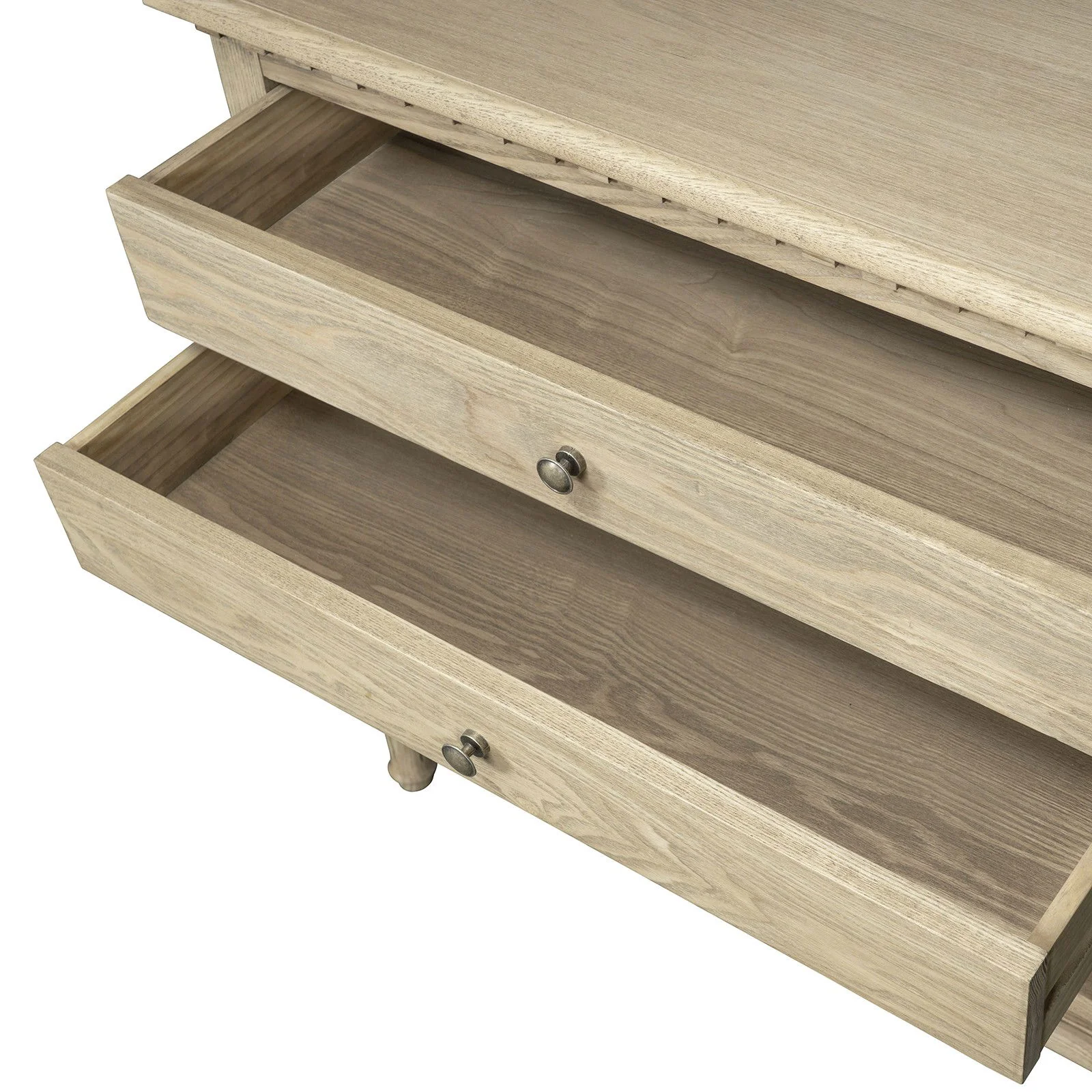 New England Hamptons Bedside/ Lamp Table – 2 Drawers & Open Shelf and Dentil Molding Design - Image 35