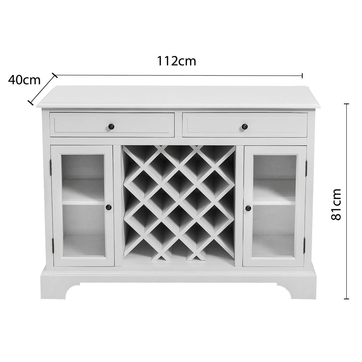 Hamptons Halifax Wine Rack Buffet Sideboard Cabinet - Image 12